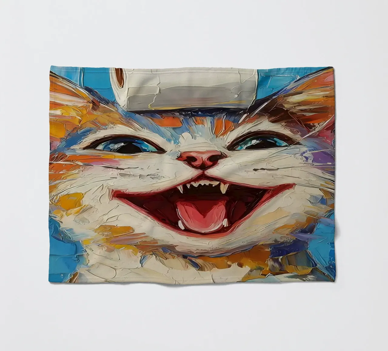 Lachende kat met wc-papier fleecedeken van Adrian Patel