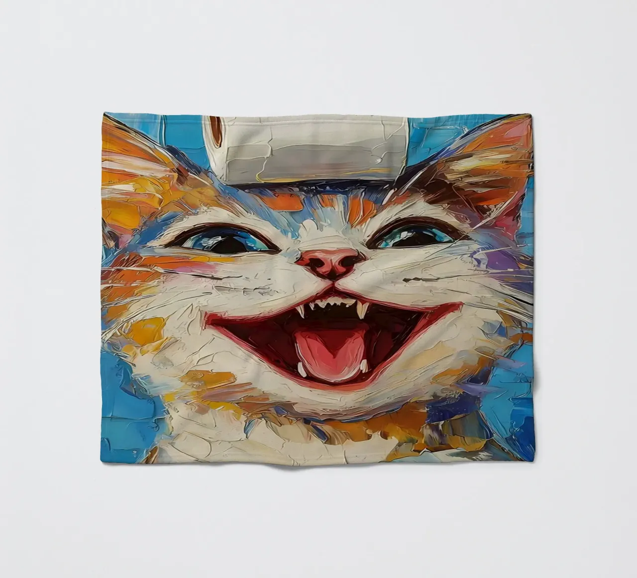 Lachende kat met wc-papier fleecedeken van Adrian Patel