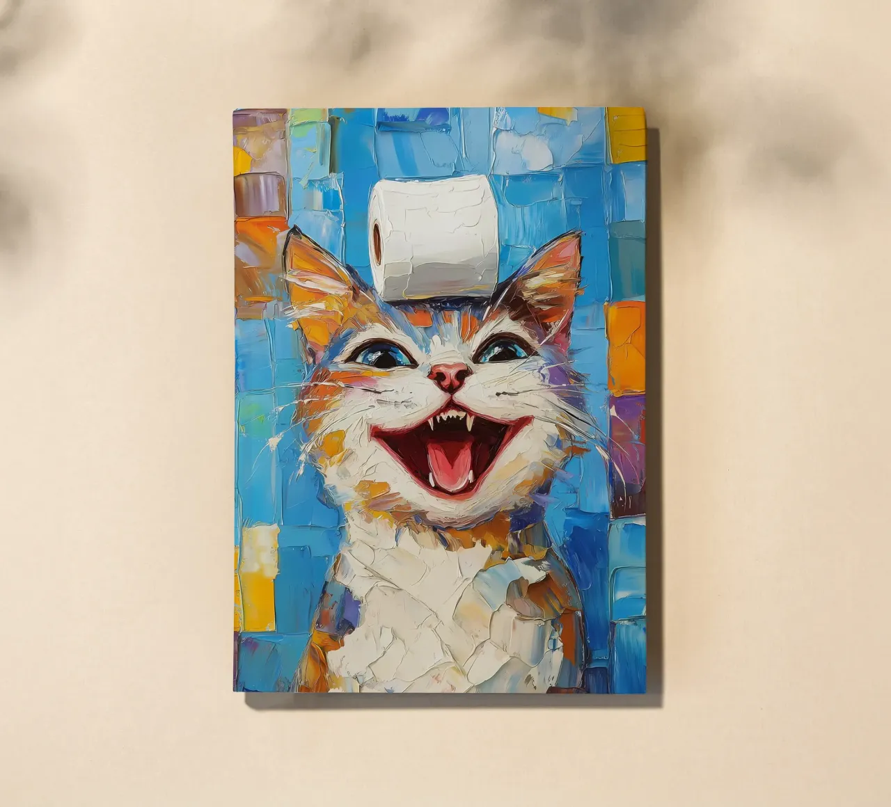 Laughing Cat with Toilet Paper notebook by Adrian Patel