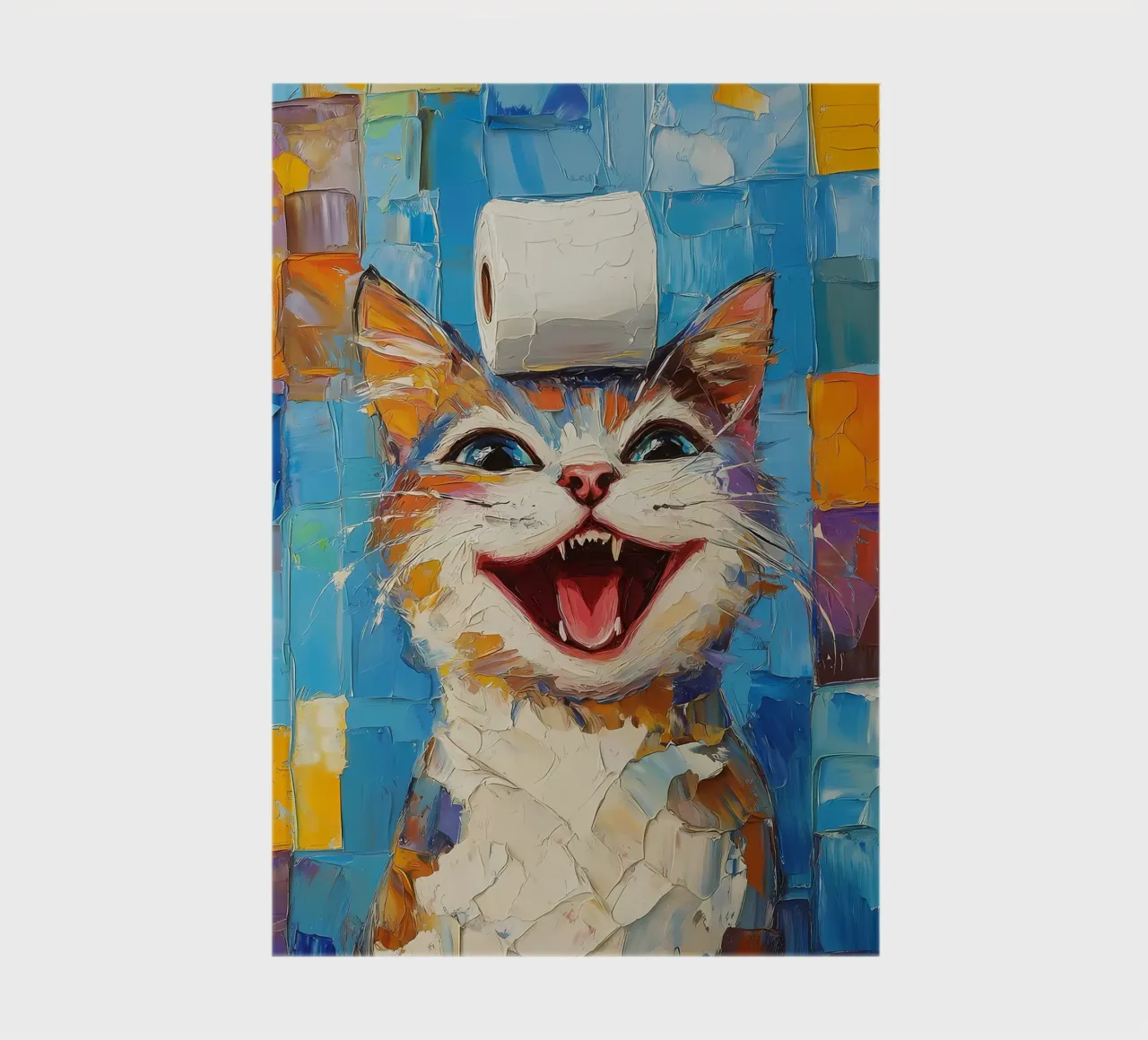 Laughing Cat with Toilet Paper notebook by Adrian Patel