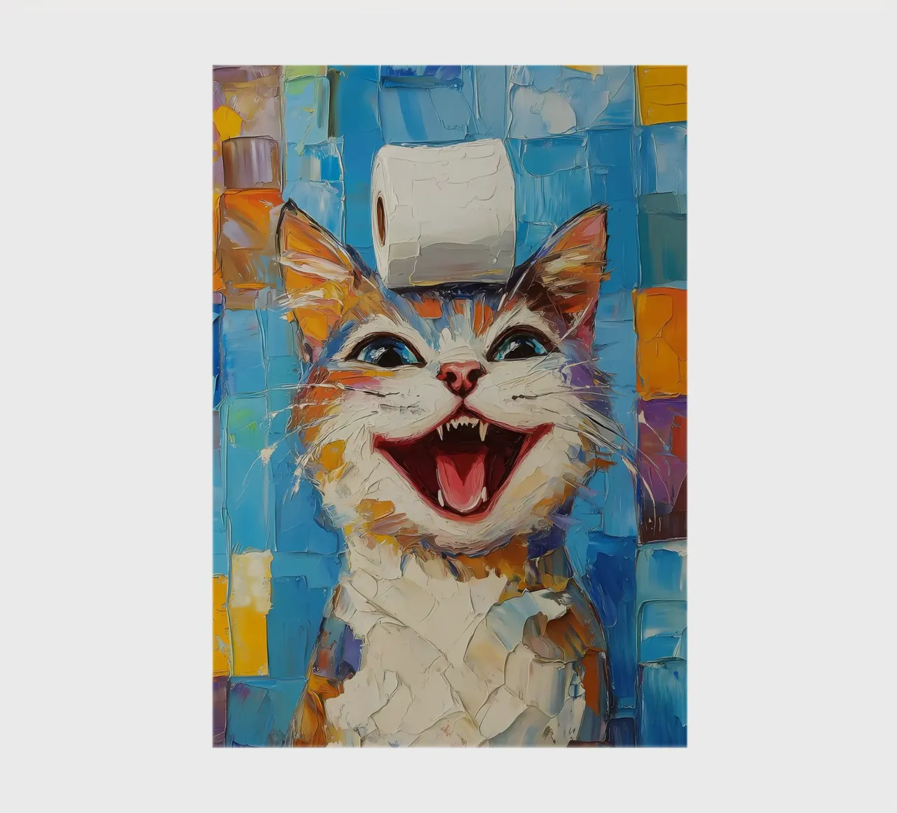 Laughing Cat with Toilet Paper notebook by Adrian Patel