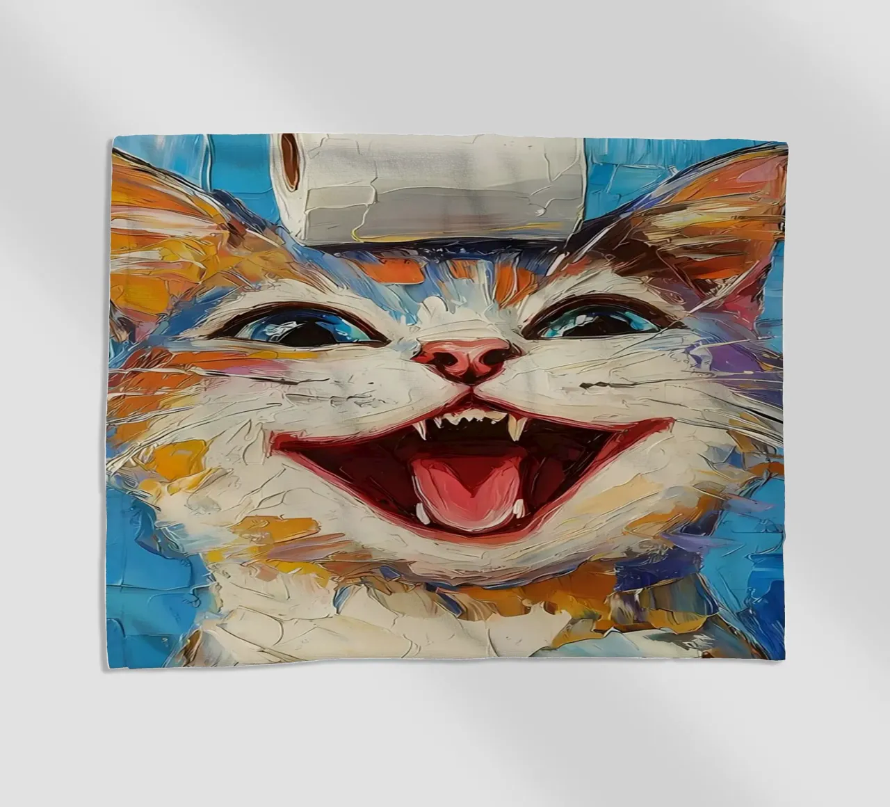 Laughing Cat with Toilet Paper beach towel by Adrian Patel