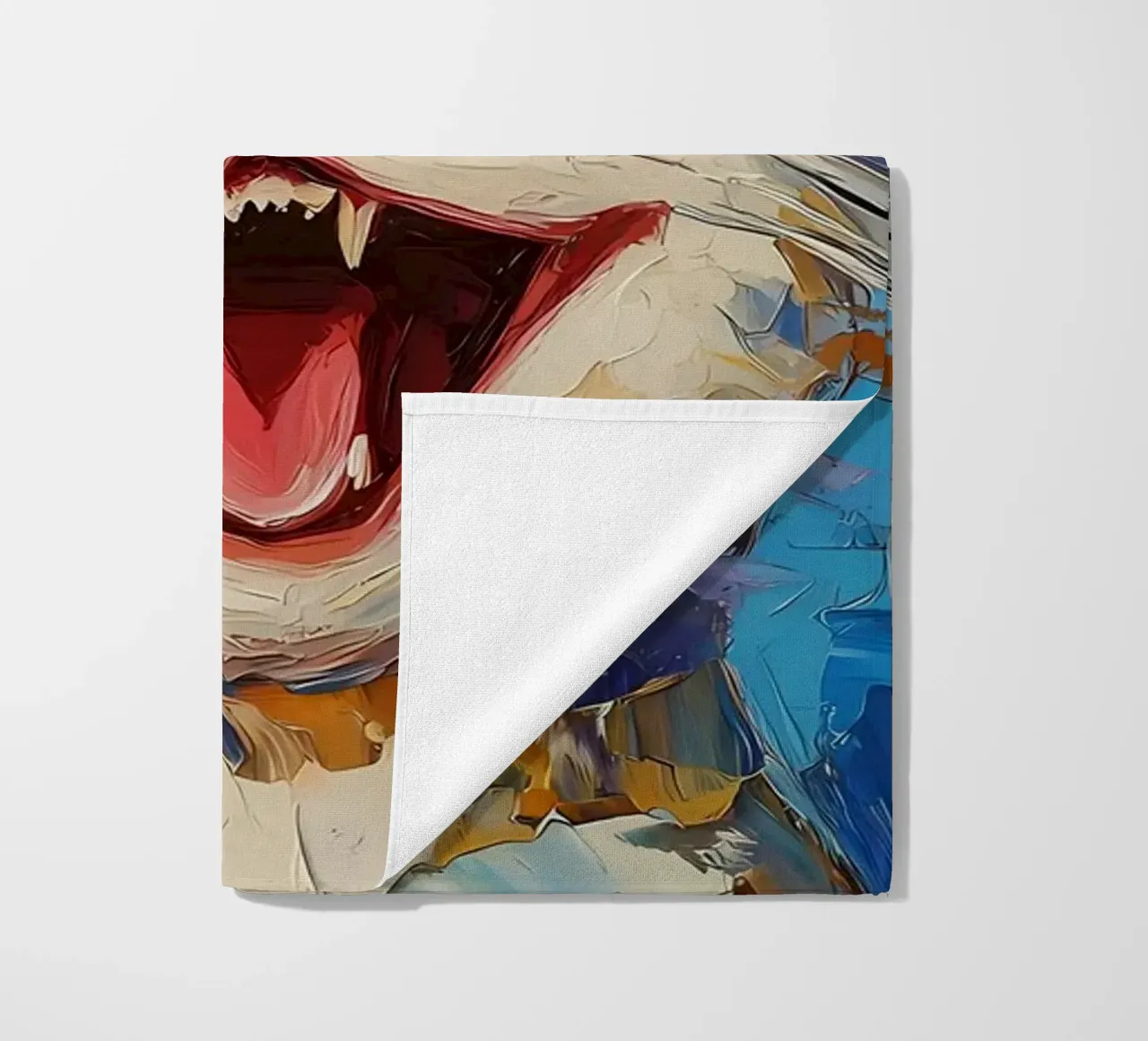 Laughing Cat with Toilet Paper beach towel by Adrian Patel