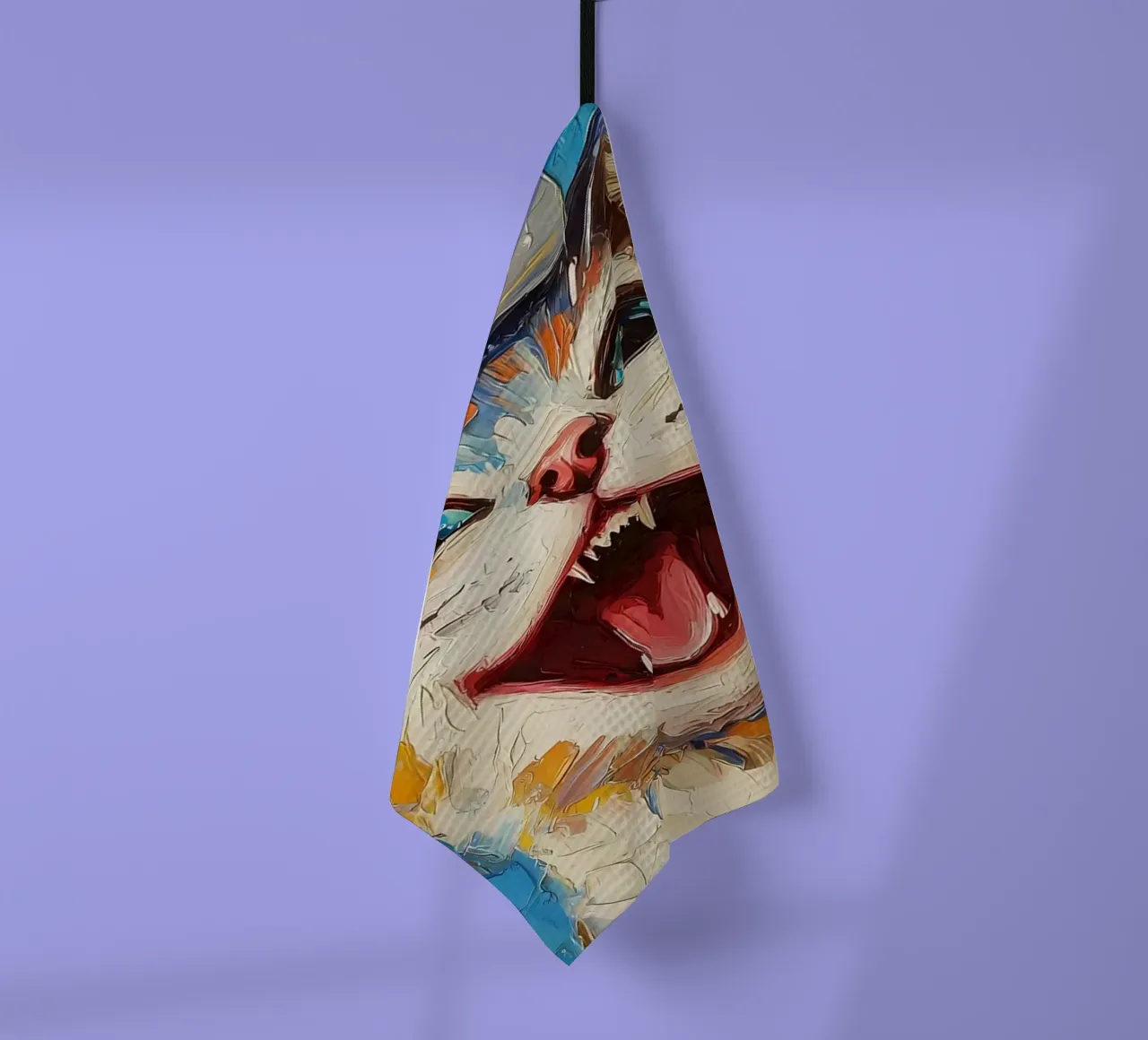 Lachende kat met wc-papier theedoek van Adrian Patel
