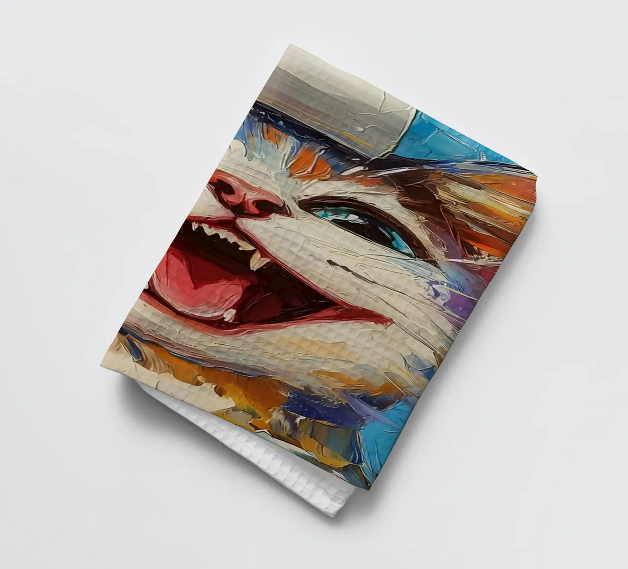 Lachende kat met wc-papier theedoek van Adrian Patel