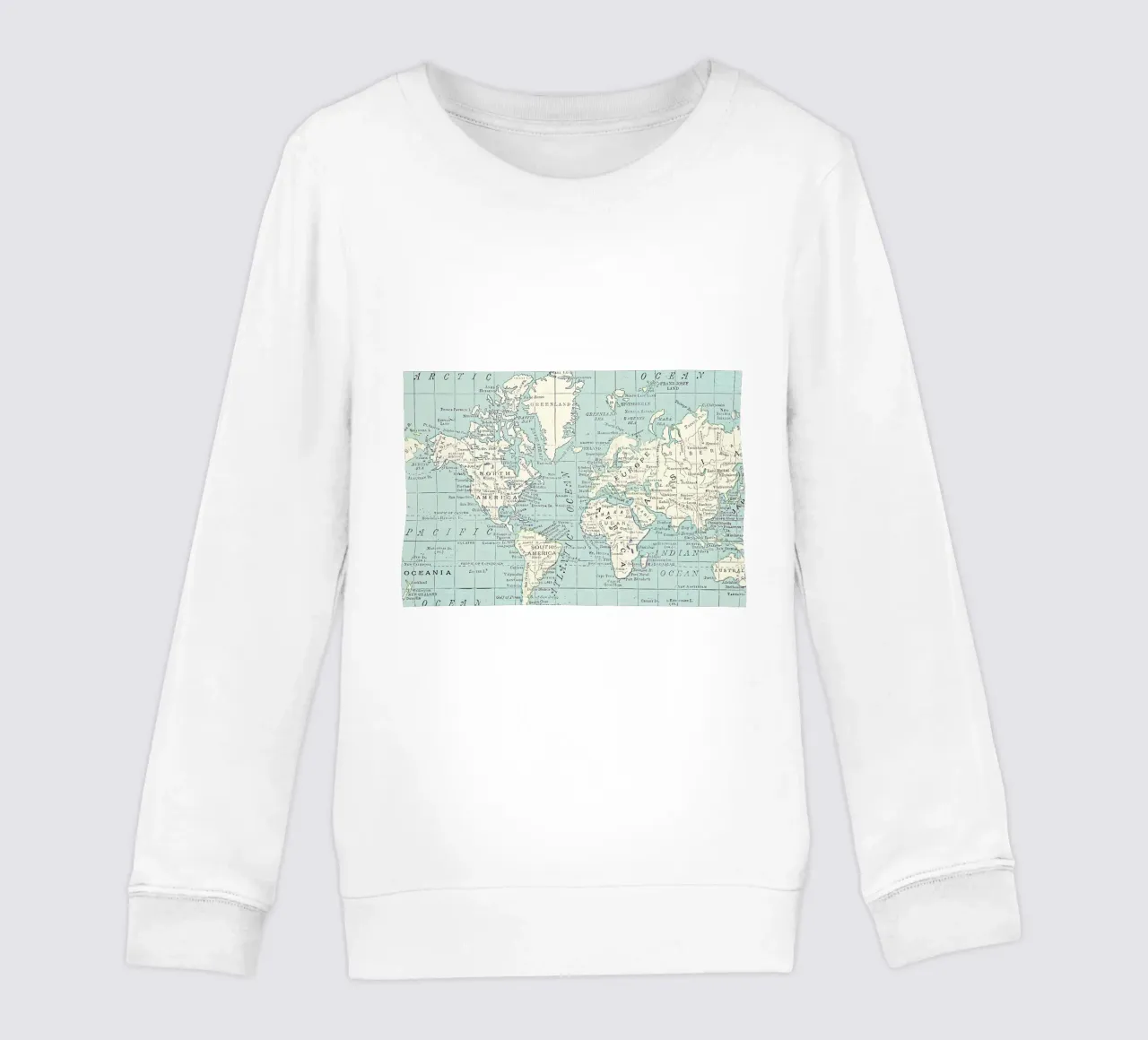 Mappa del mondo in blu e crema felpa bambino da Aiden Garcia