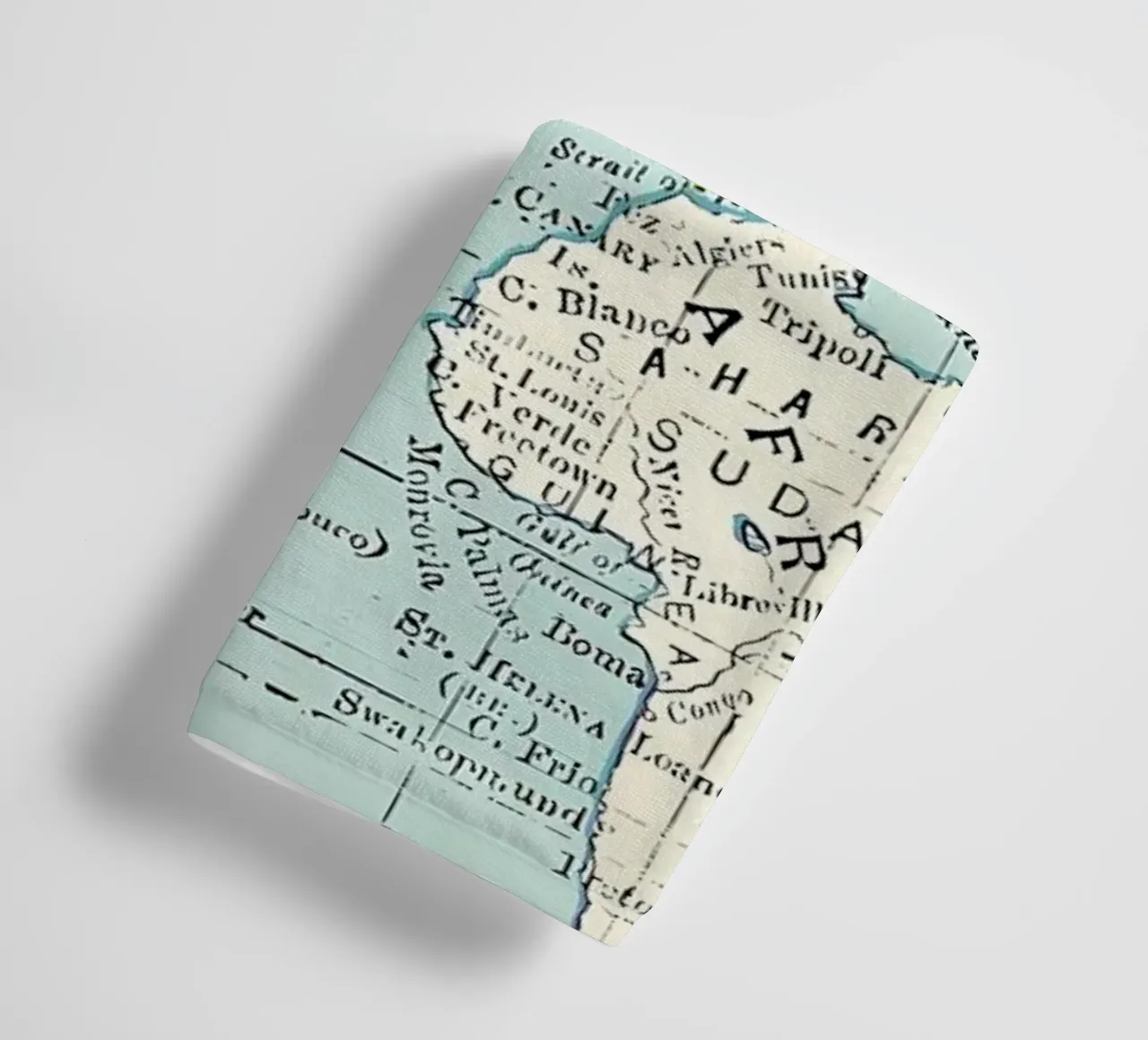 World Map in Blue and Cream towel by Aiden Garcia