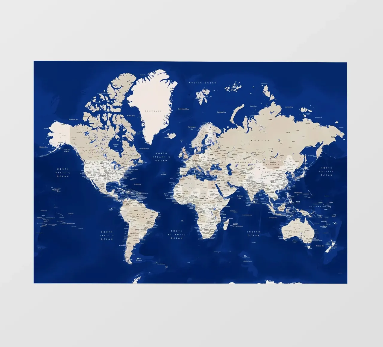 Mappa del mondo dettagliata Kameryn pellicola backlit da Aiden Garcia