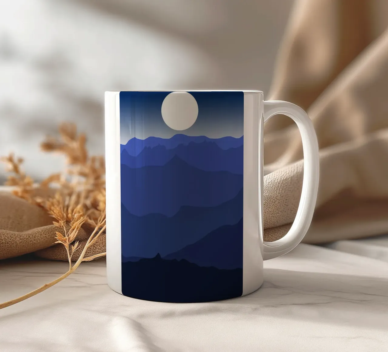Paesaggio al chiaro di luna tazza in ceramica da Bartosz Powalka