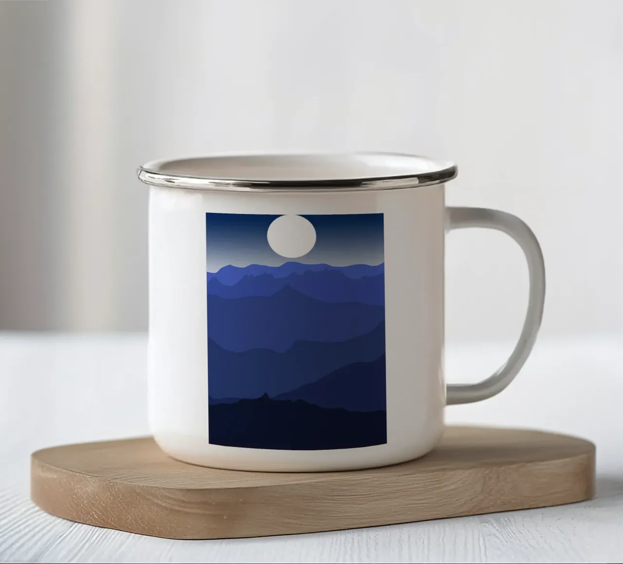 Paesaggio al chiaro di luna tazza in smalto da Bartosz Powalka