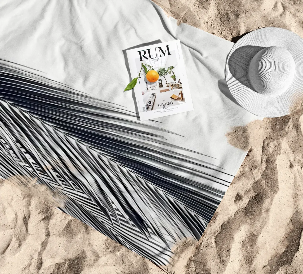 Palm Leaves beach towel by Matthew Katz