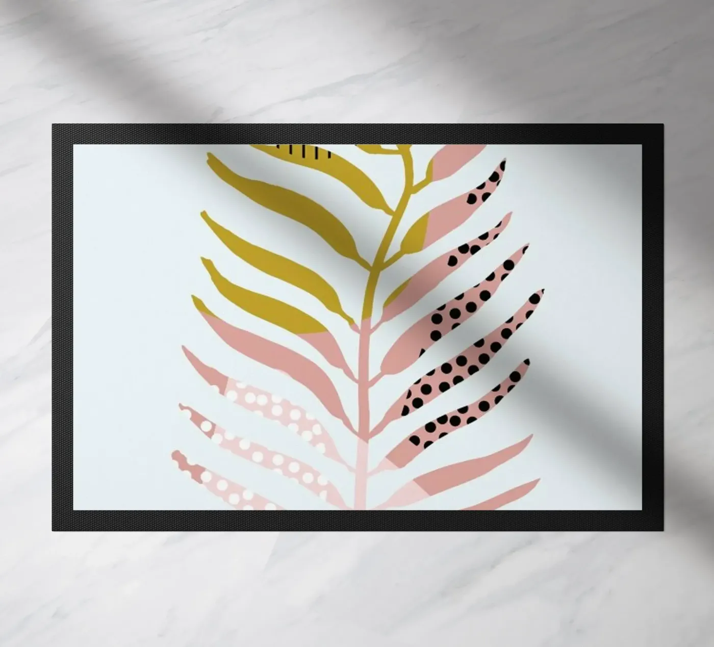 Graphic Leaf doormat by Linda Gobeta