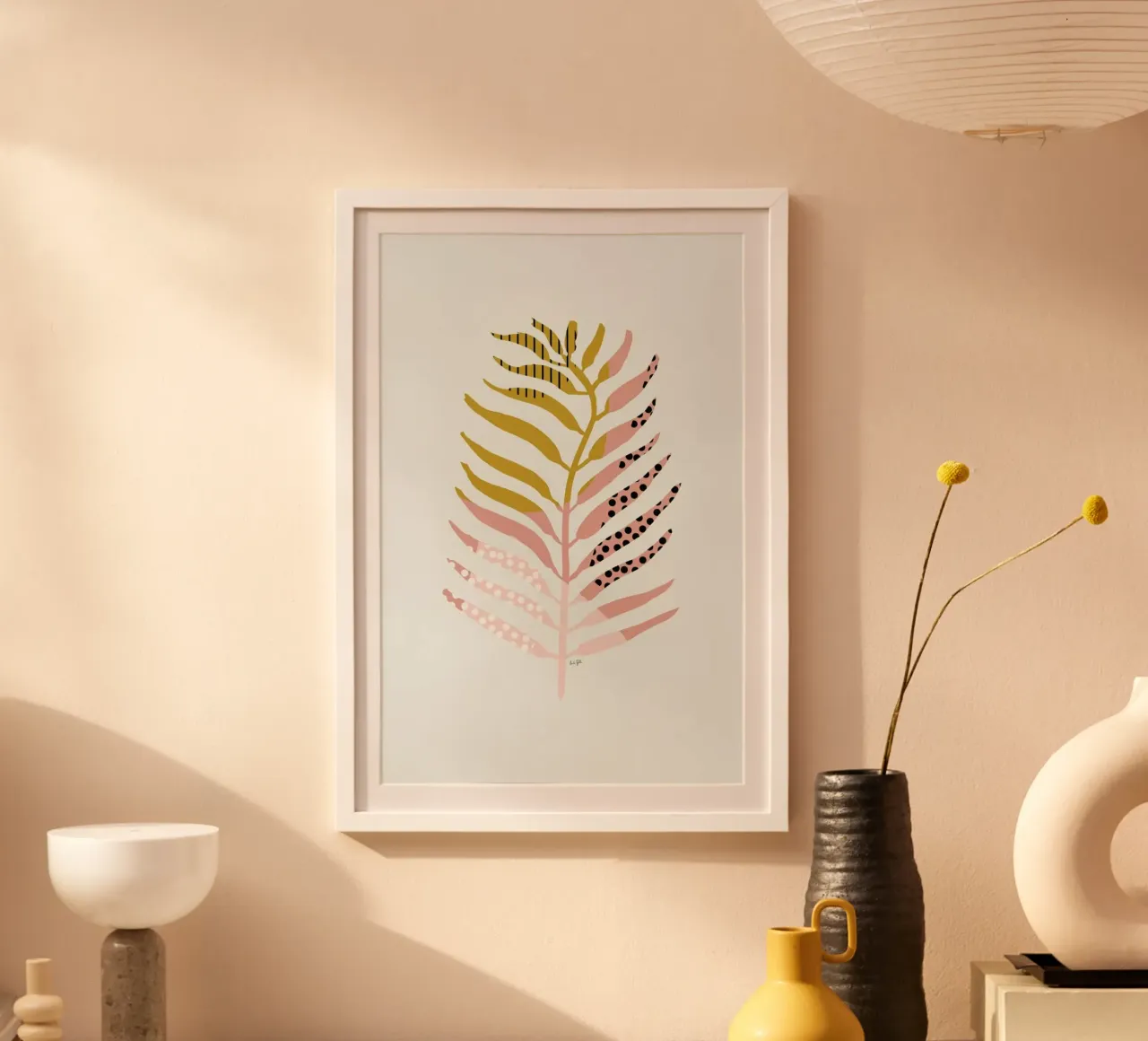 Graphic Leaf poster con telaio in alluminio da Linda Gobeta