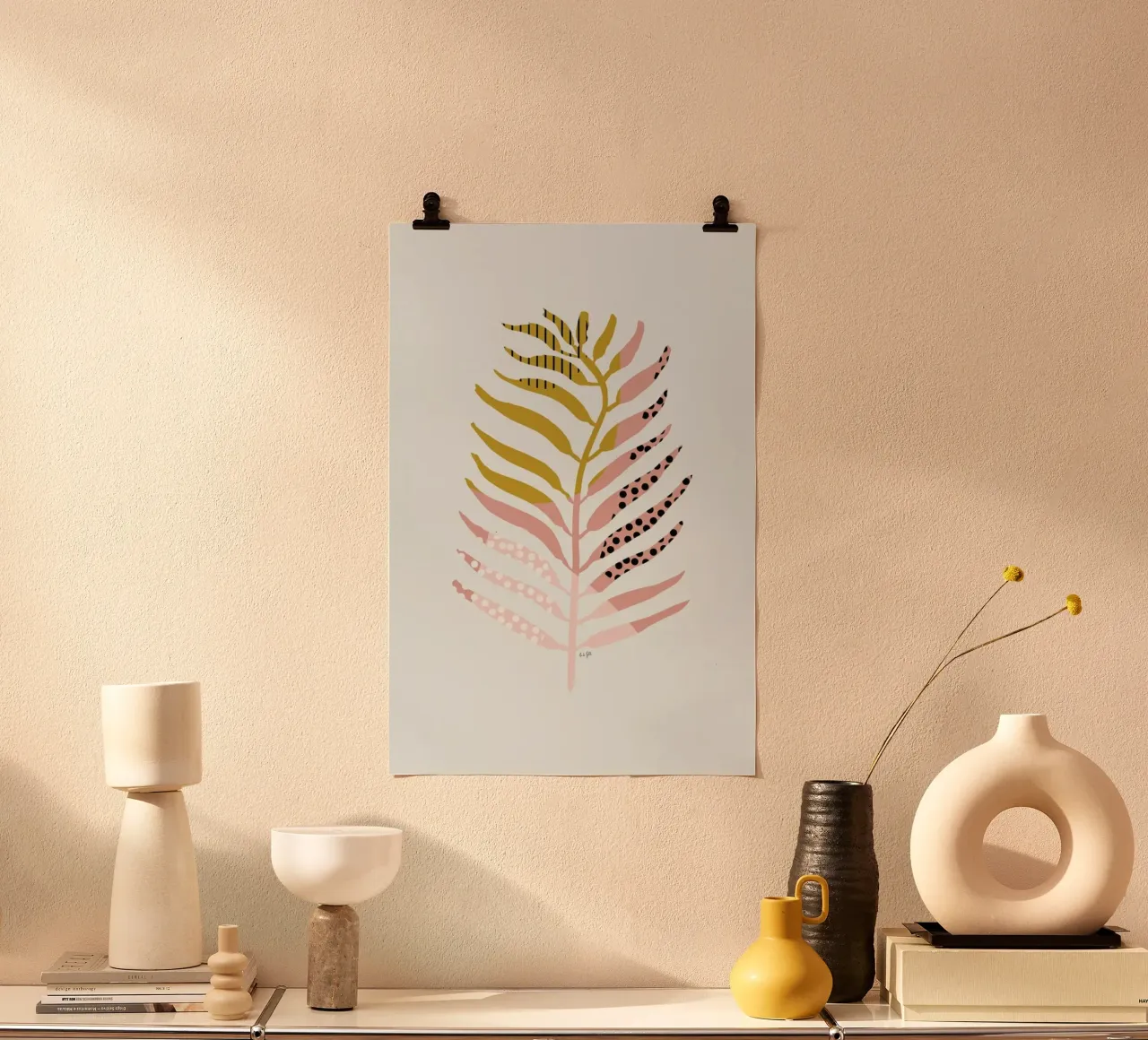 Graphic Leaf poster con telaio in alluminio da Linda Gobeta