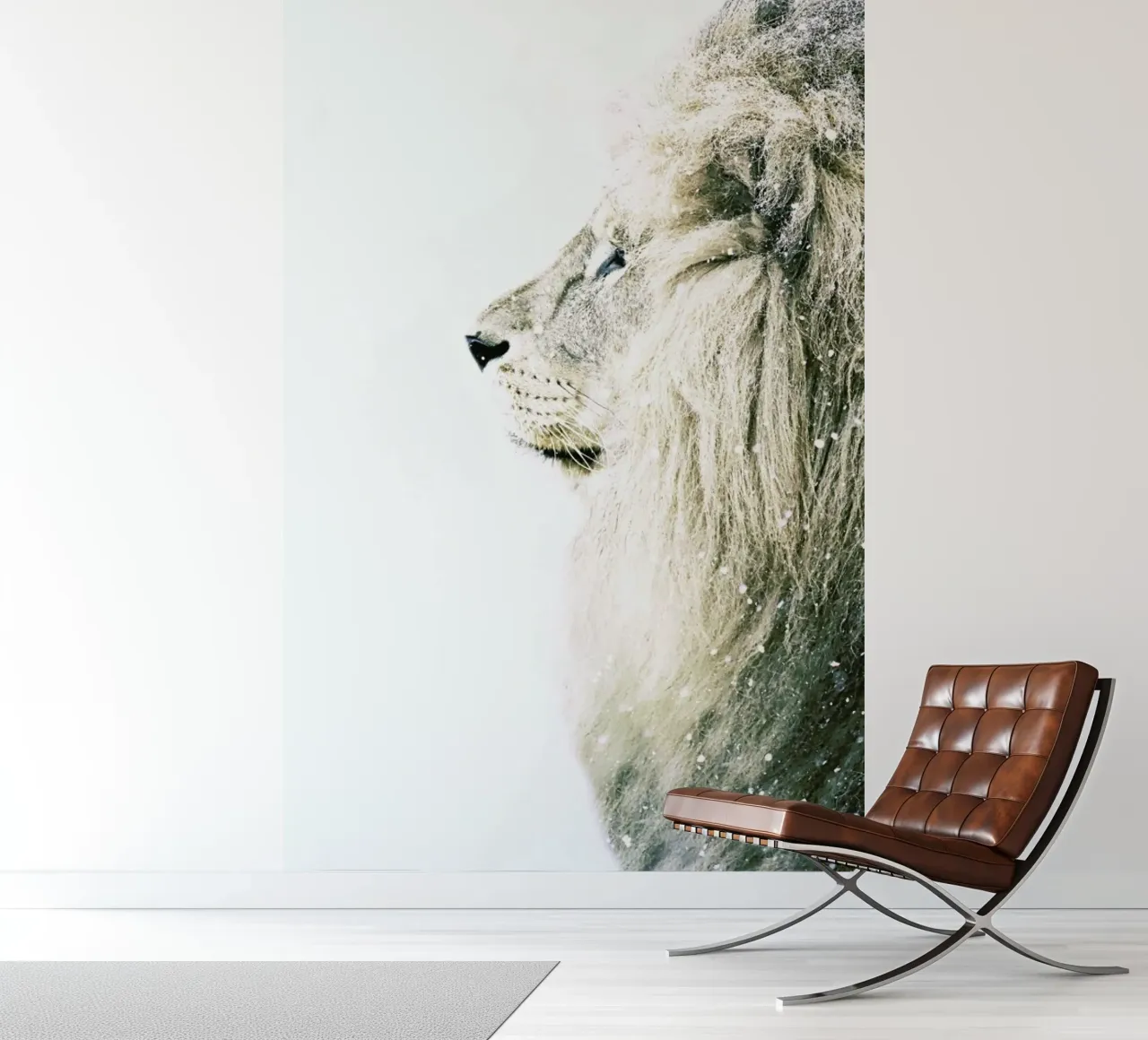 Lion in Snow photo wallpaper by Monika Strigel