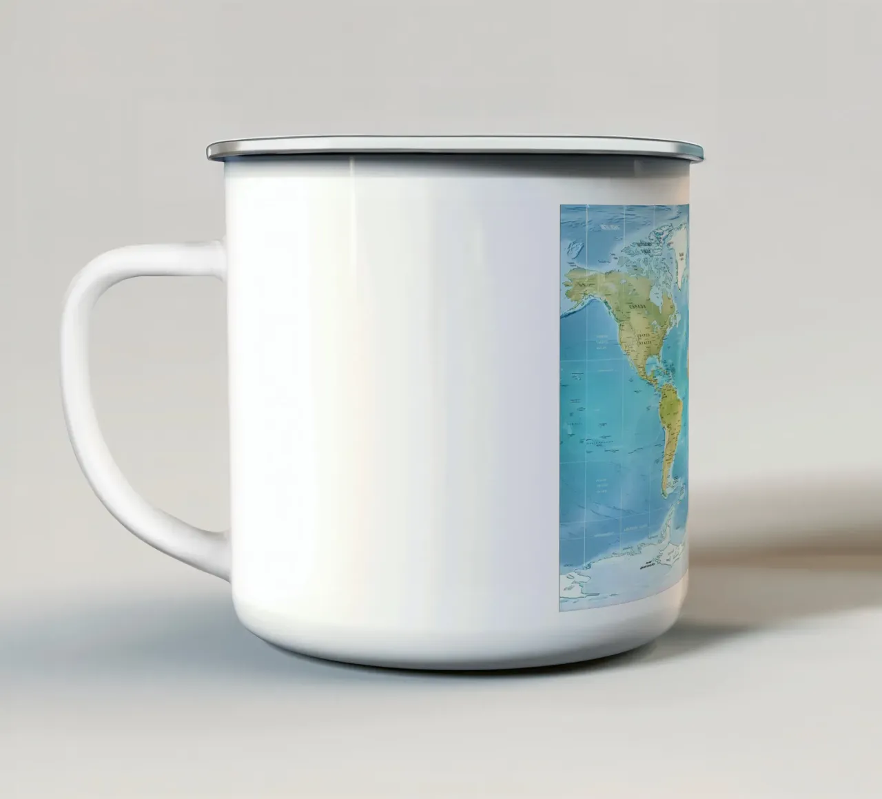 Mappa del mondo fisico tazza in smalto da Aiden Garcia