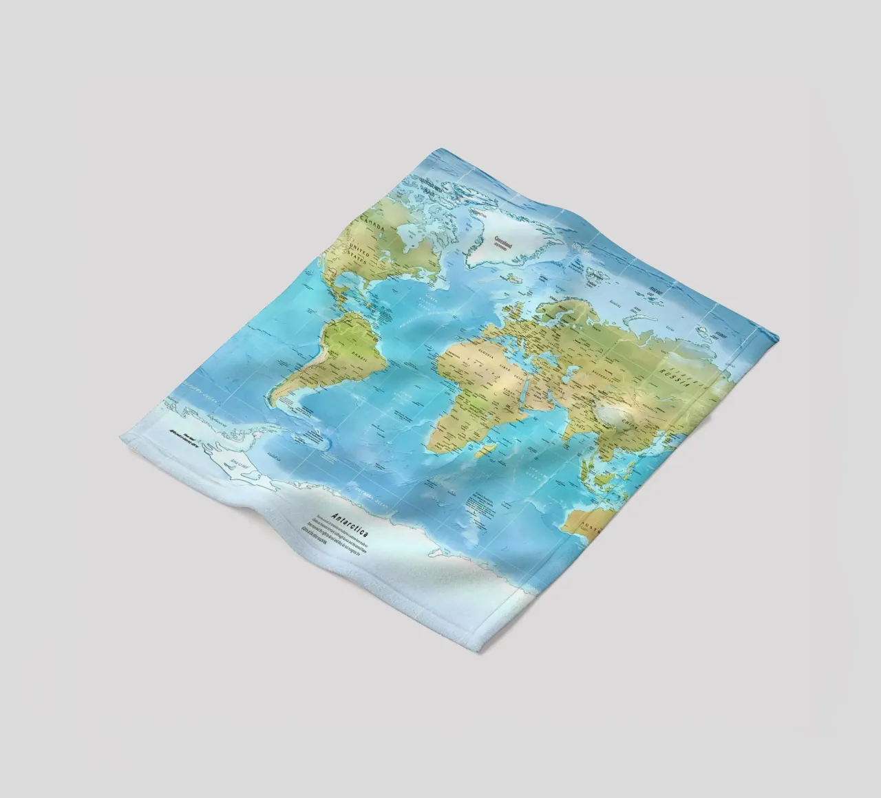 Mappa del mondo fisico coperta in pile da Aiden Garcia