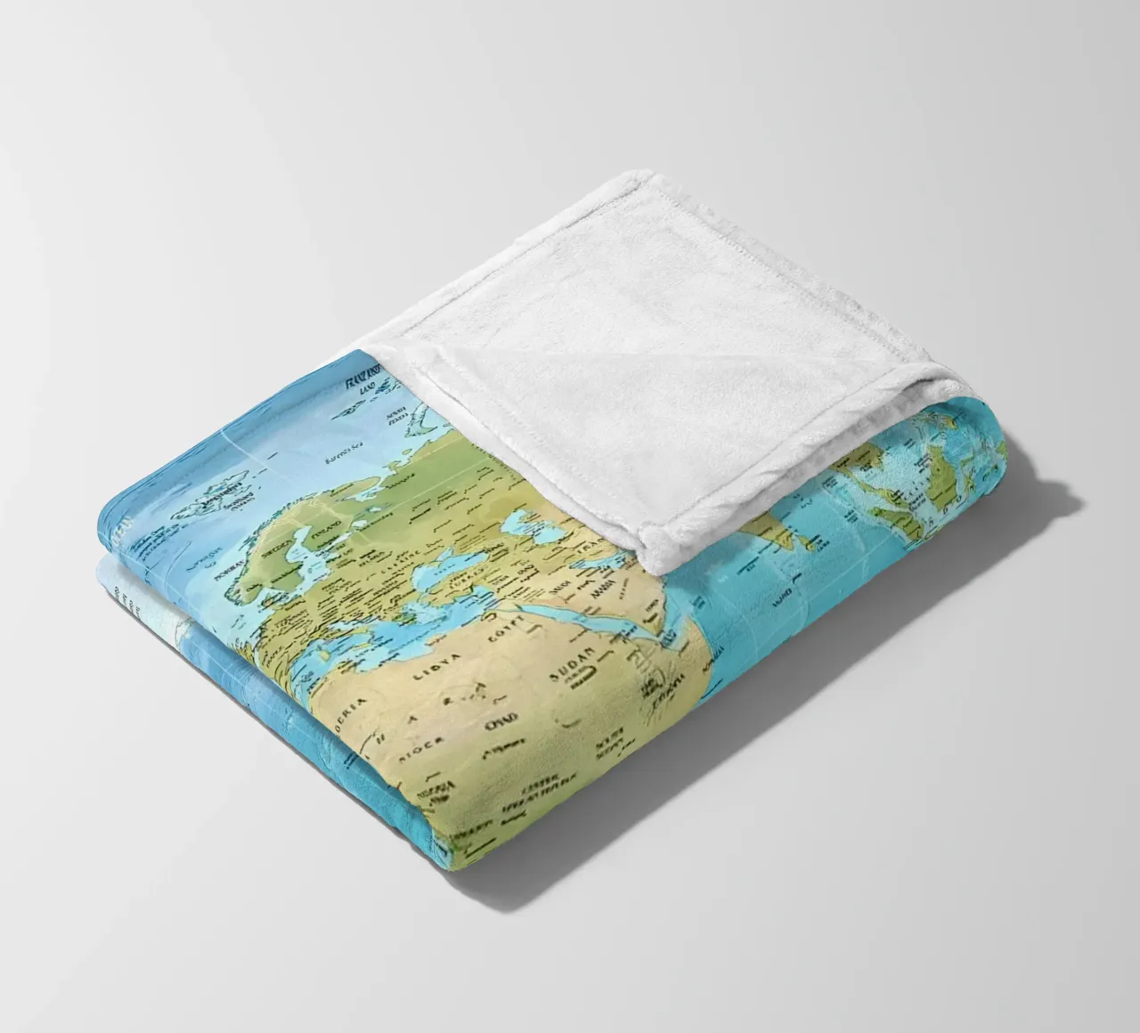 Mappa del mondo fisico coperta in pile da Aiden Garcia