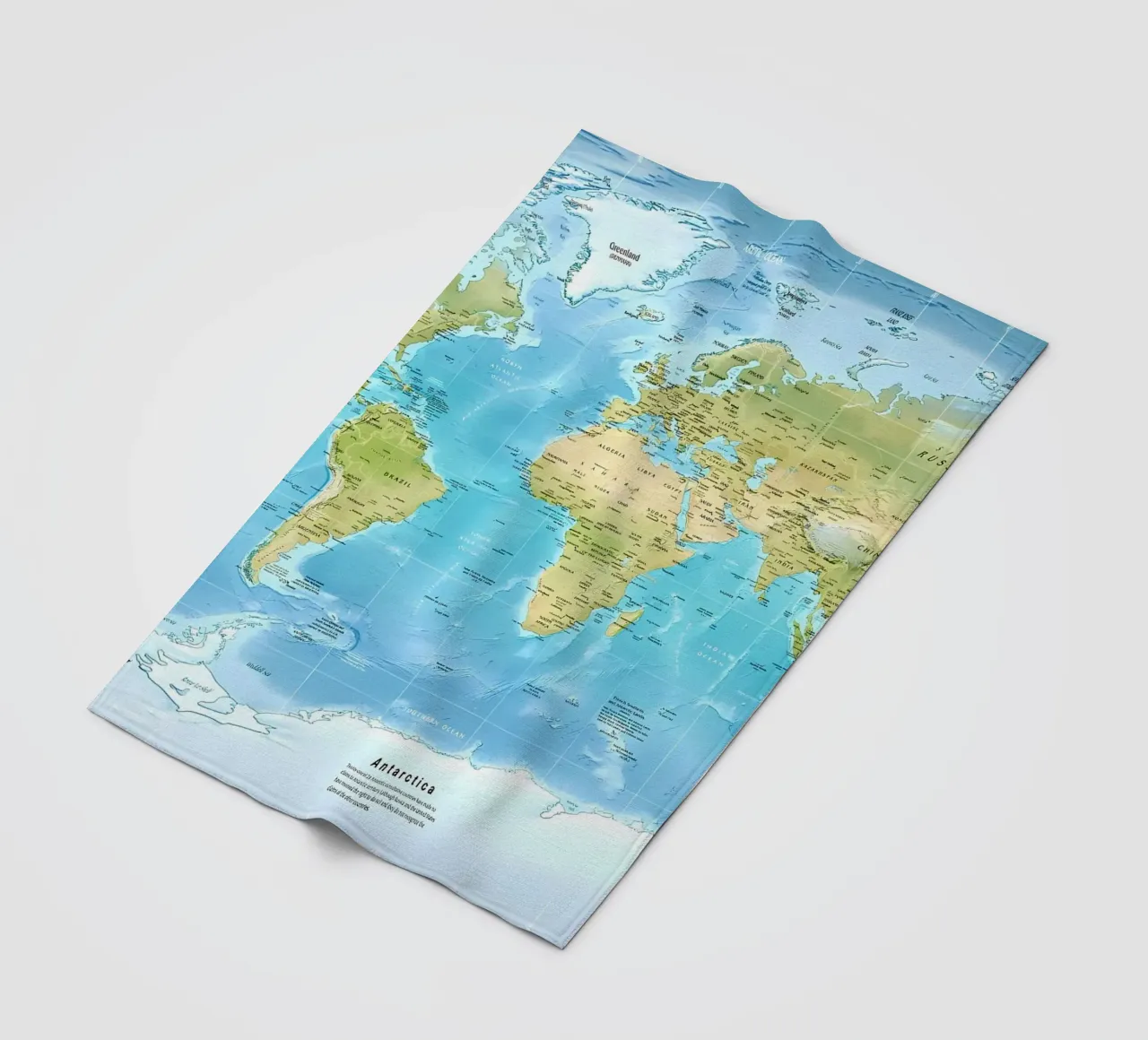 Mappa del mondo fisico coperta in pile da Aiden Garcia