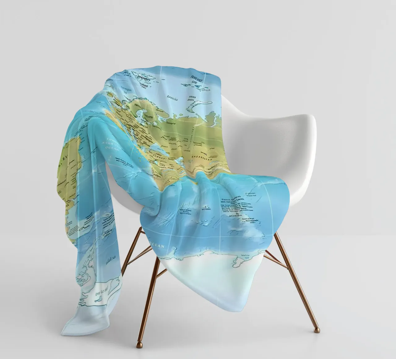 Mappa del mondo fisico coperta in pile da Aiden Garcia