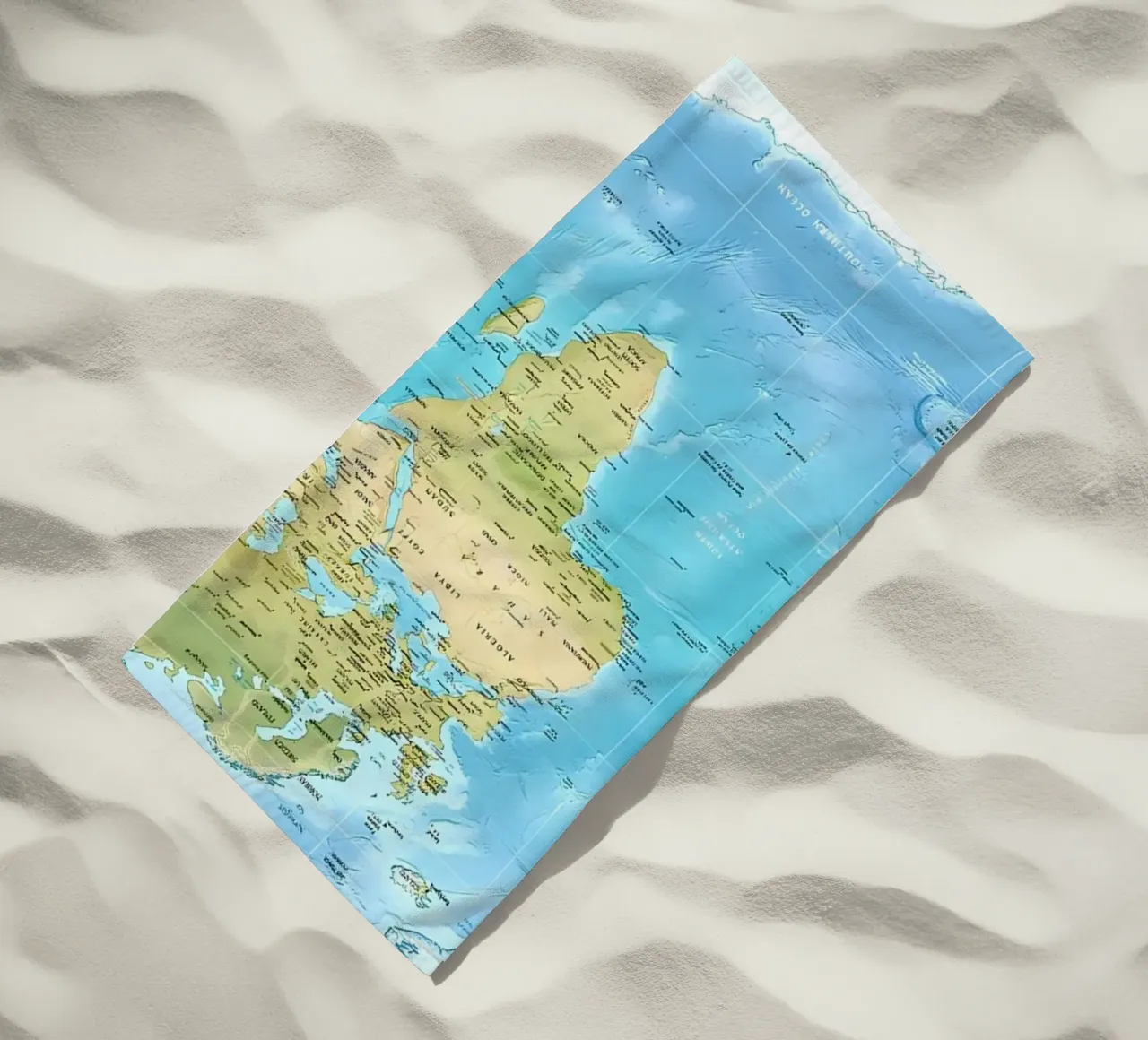 Mappa del mondo fisico telo mare da Aiden Garcia