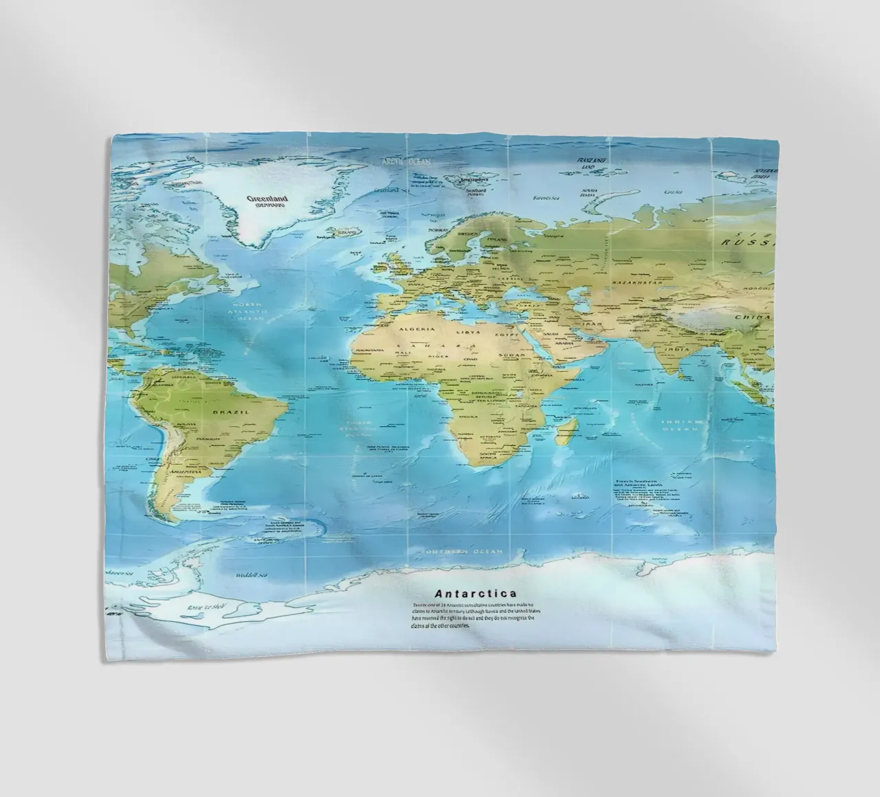 Mappa del mondo fisico telo mare da Aiden Garcia
