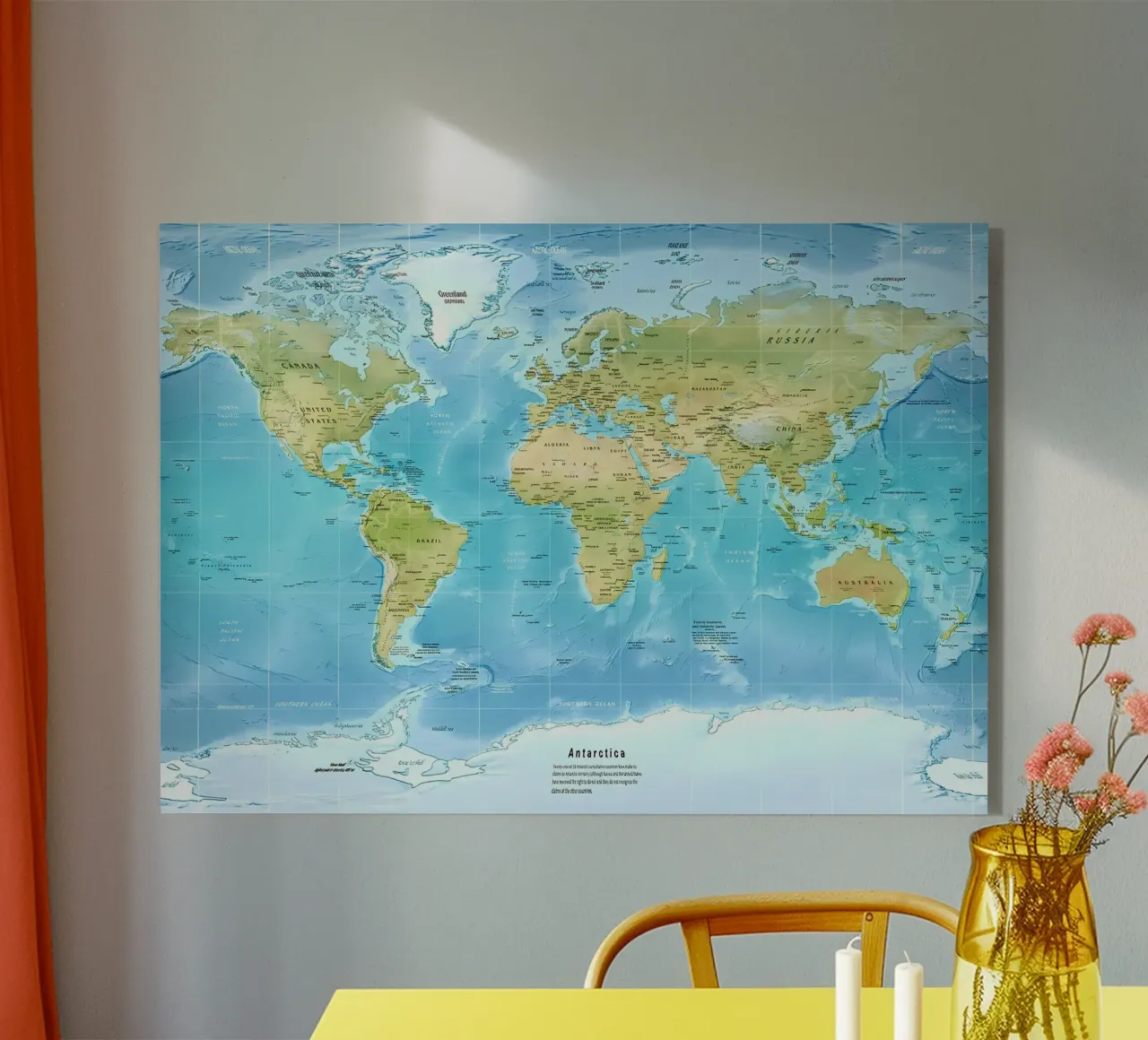 Mappa del mondo fisico plexiglass da Aiden Garcia