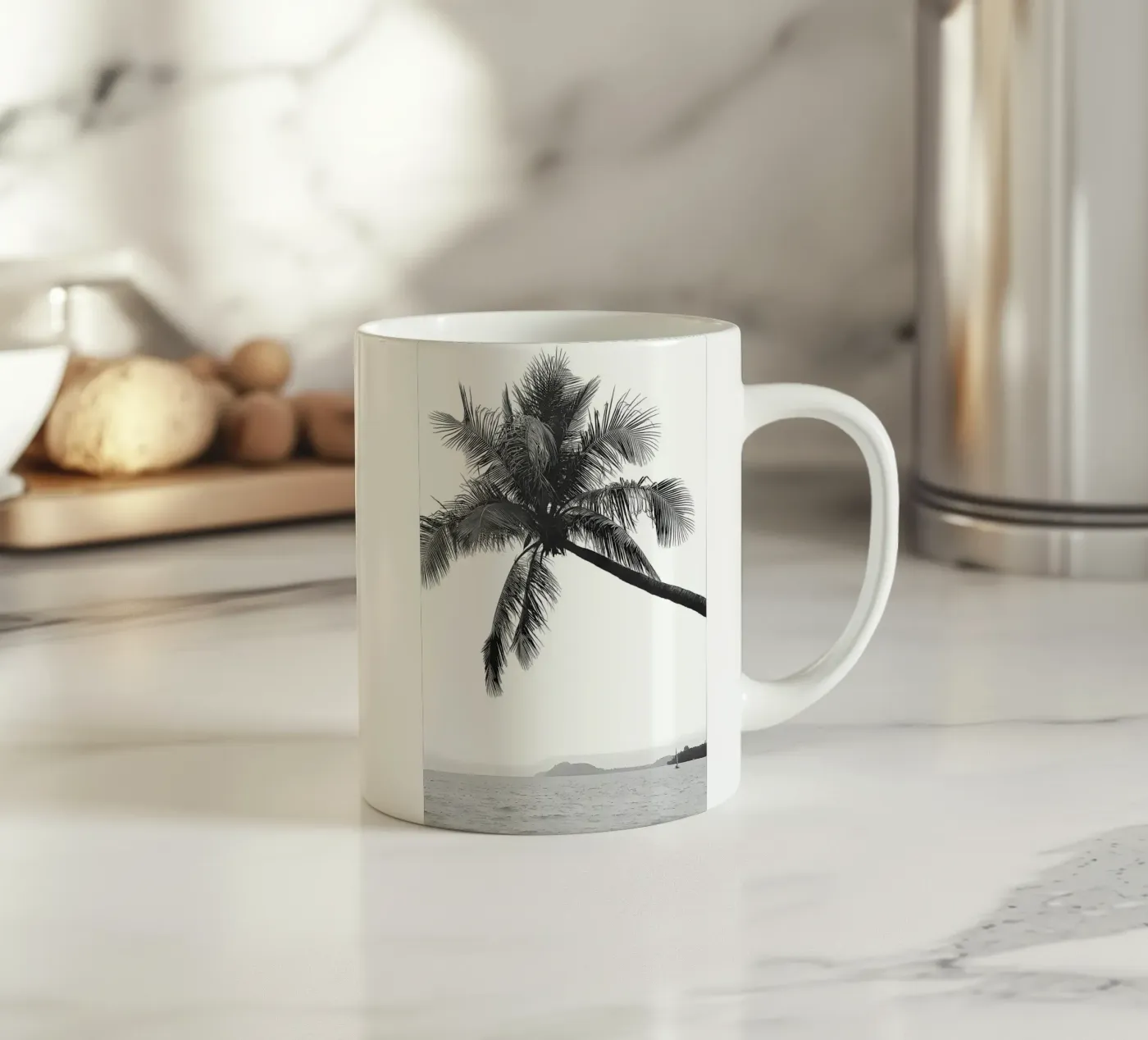 Palm tree ceramic mug by Matthew Katz