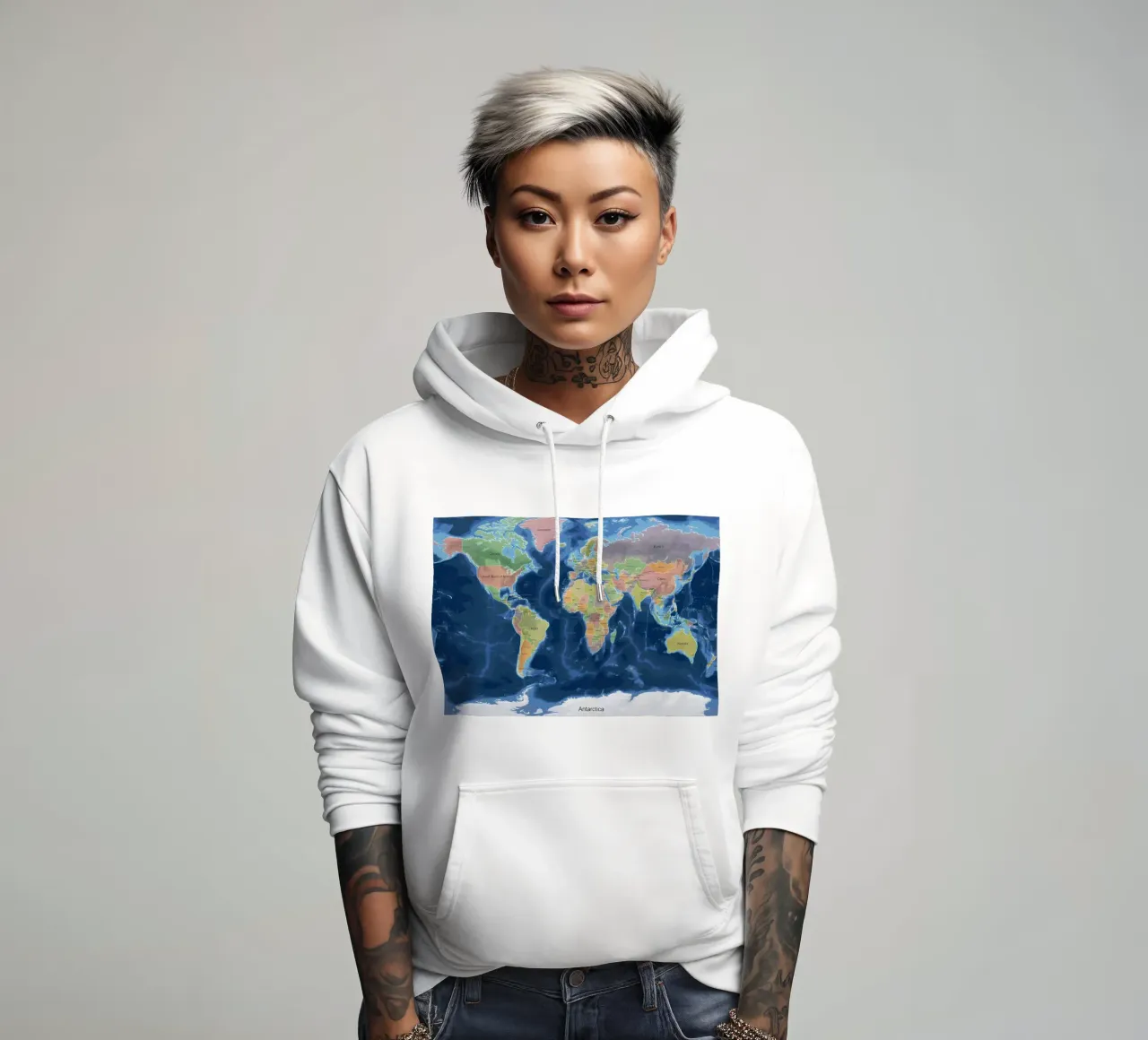 Mappa del mondo felpa con cappuccio da Aiden Garcia