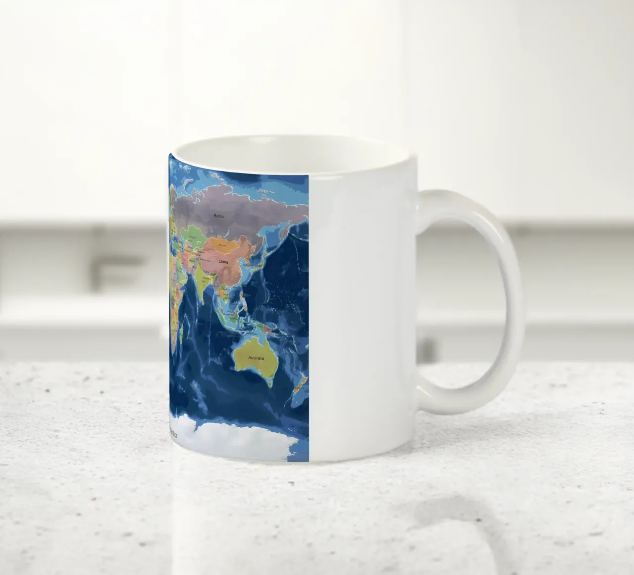 World Map ceramic mug by Aiden Garcia