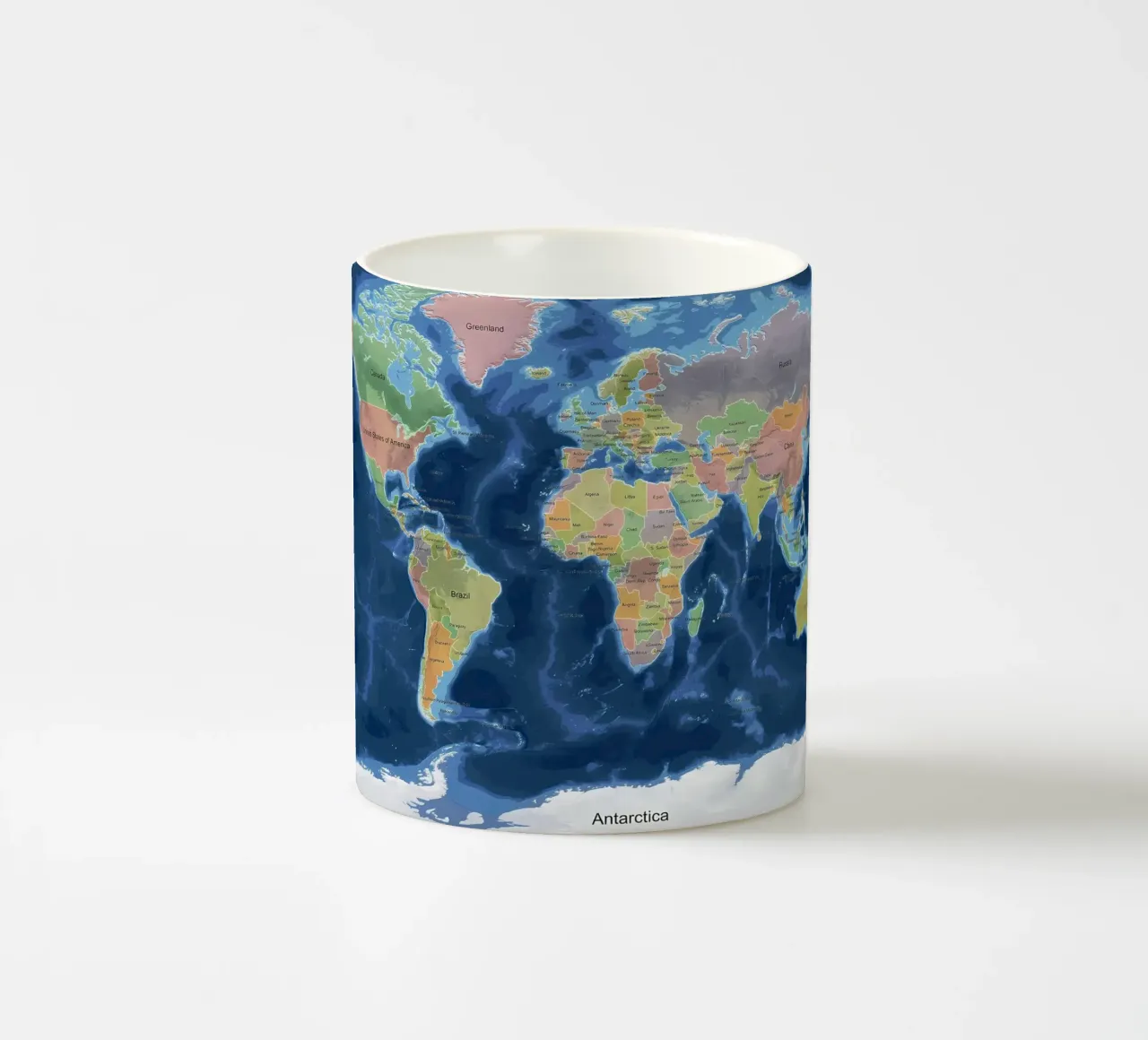 World Map ceramic mug by Aiden Garcia