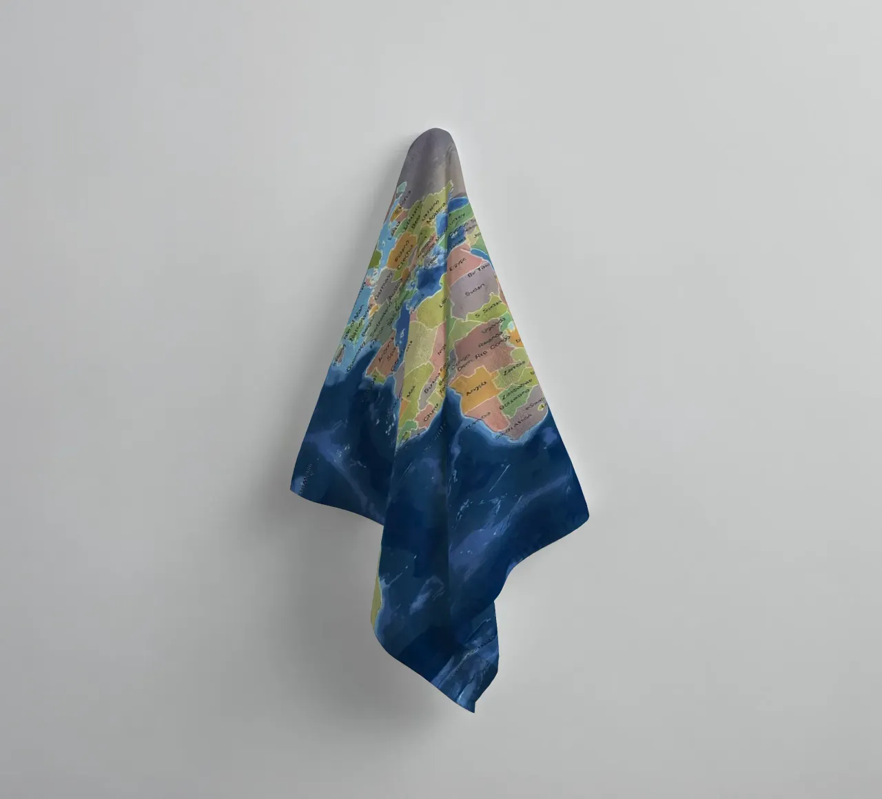 World Map towel by Aiden Garcia