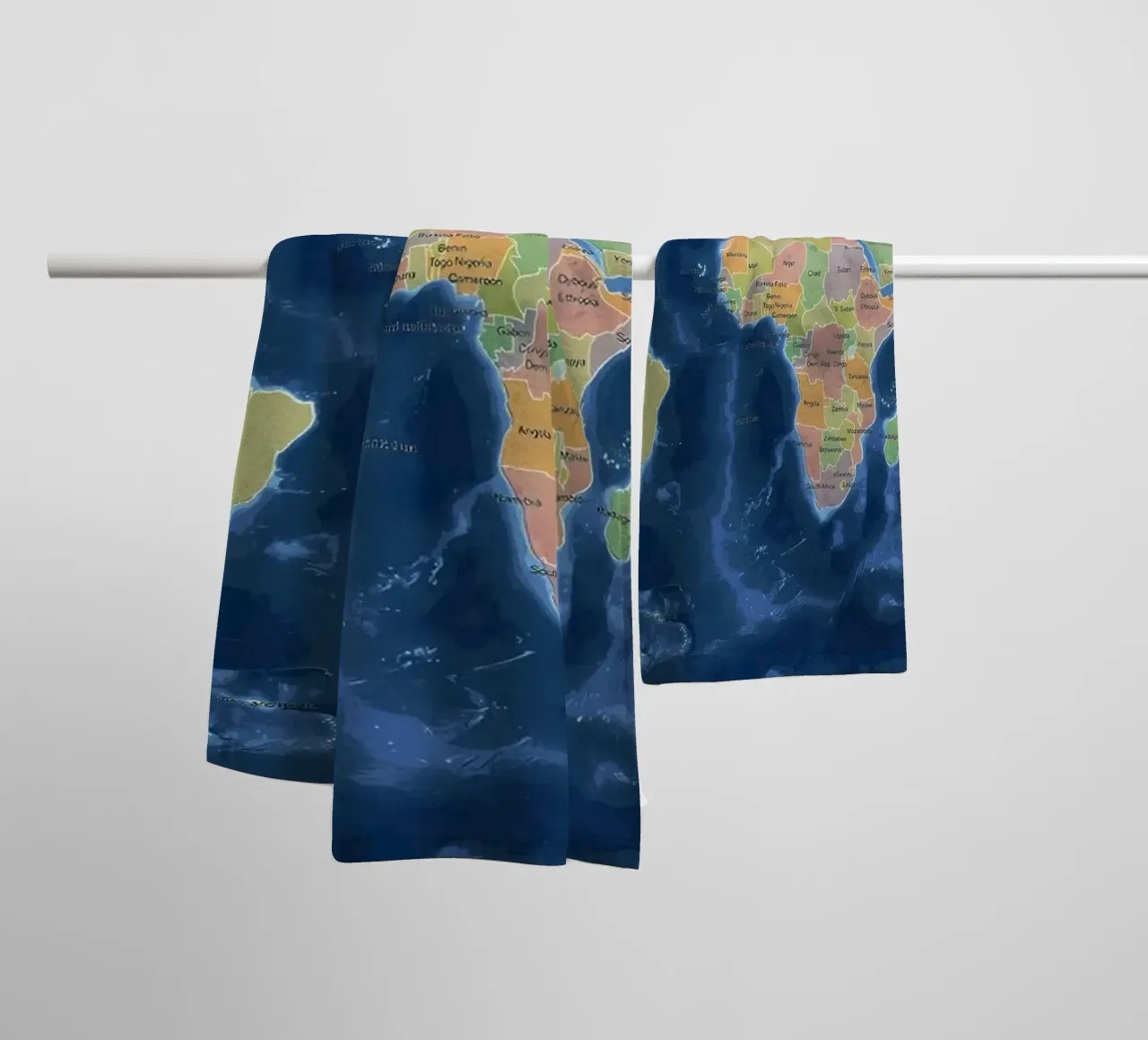 World Map towel by Aiden Garcia