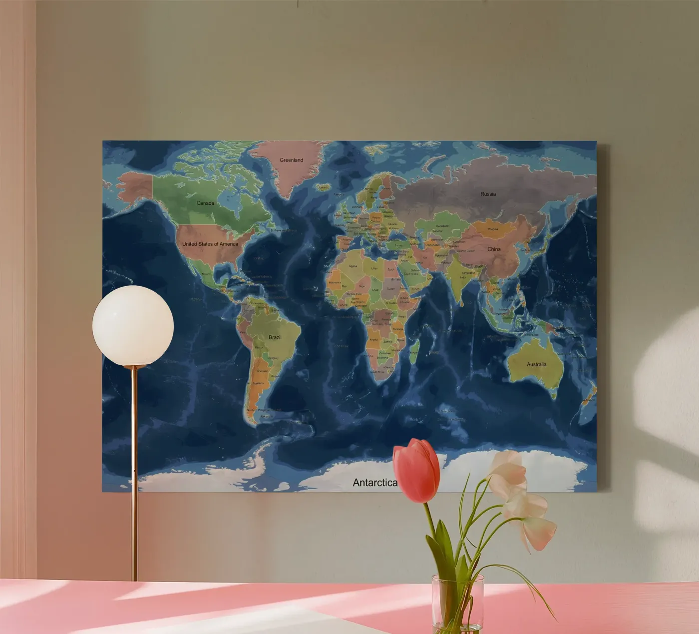 Mappa del mondo tela da Aiden Garcia