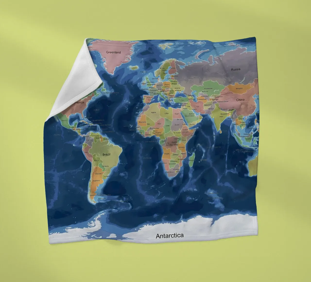 Weltkarte Fleecedecke von Aiden Garcia