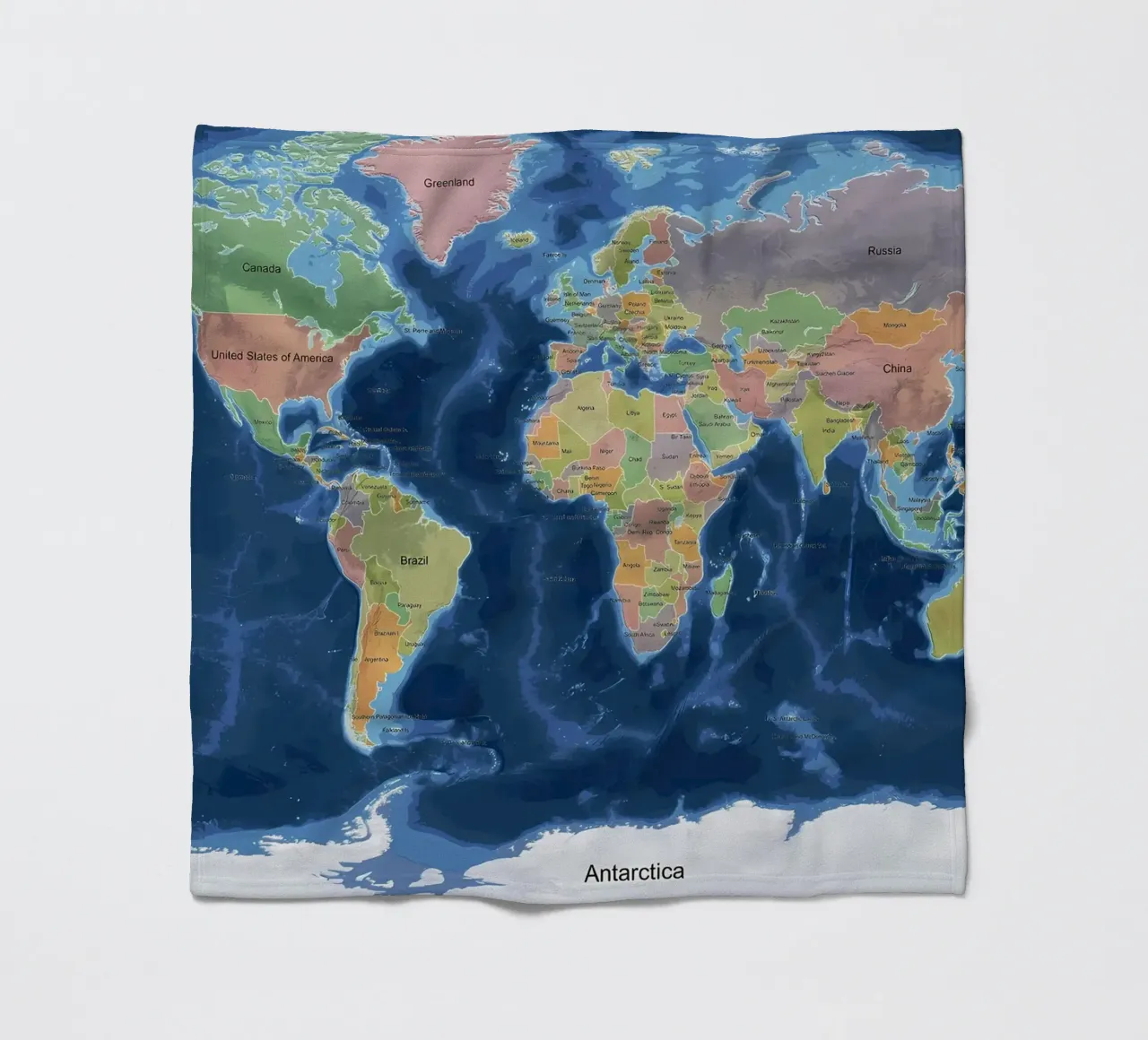 Weltkarte Fleecedecke von Aiden Garcia