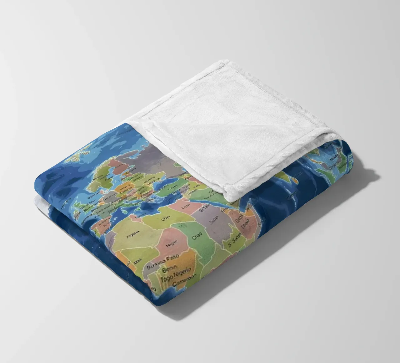 Weltkarte Fleecedecke von Aiden Garcia