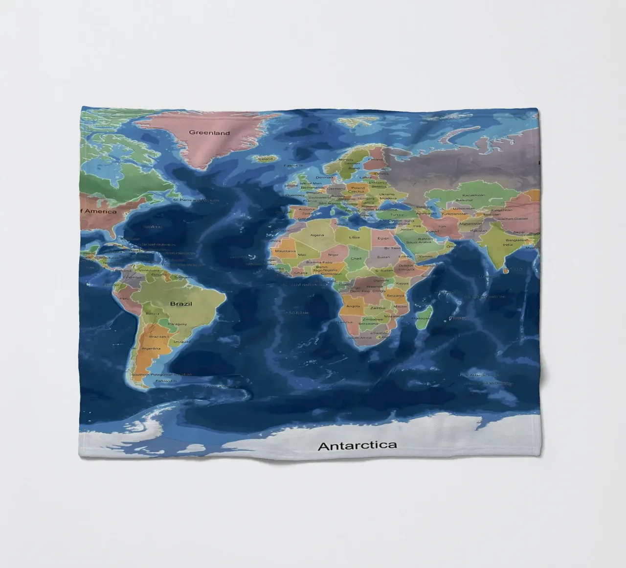 Weltkarte Fleecedecke von Aiden Garcia