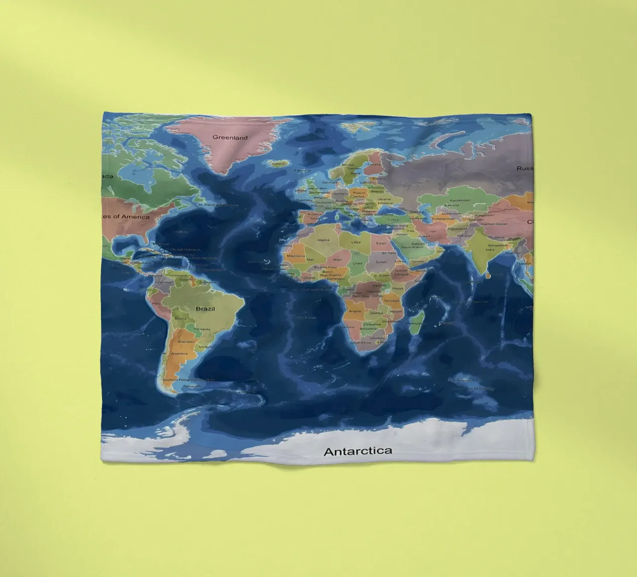 Weltkarte Fleecedecke von Aiden Garcia