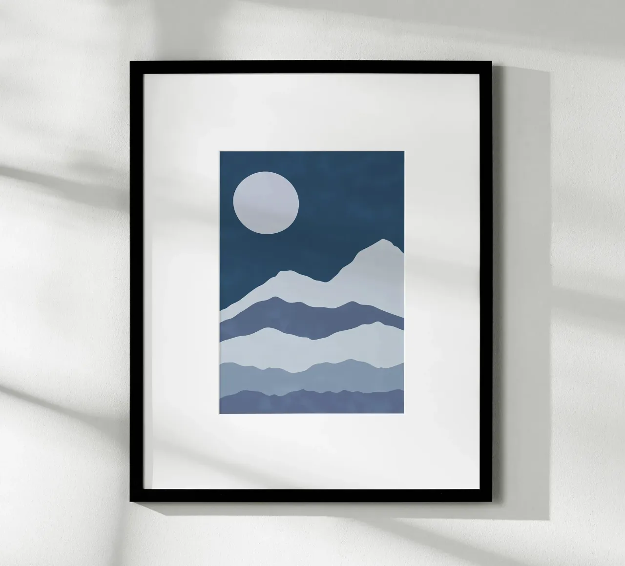 Vue nocturne de la lune Art 3 poster avec cadre en plastique de Bartosz Powalka