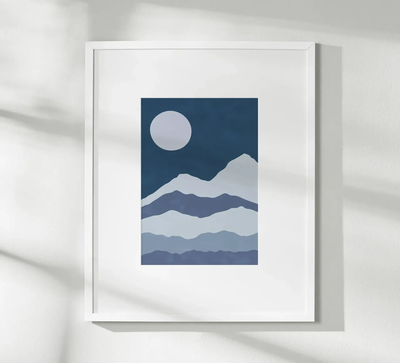 Vue nocturne de la lune Art 3 poster avec cadre en plastique de Bartosz Powalka