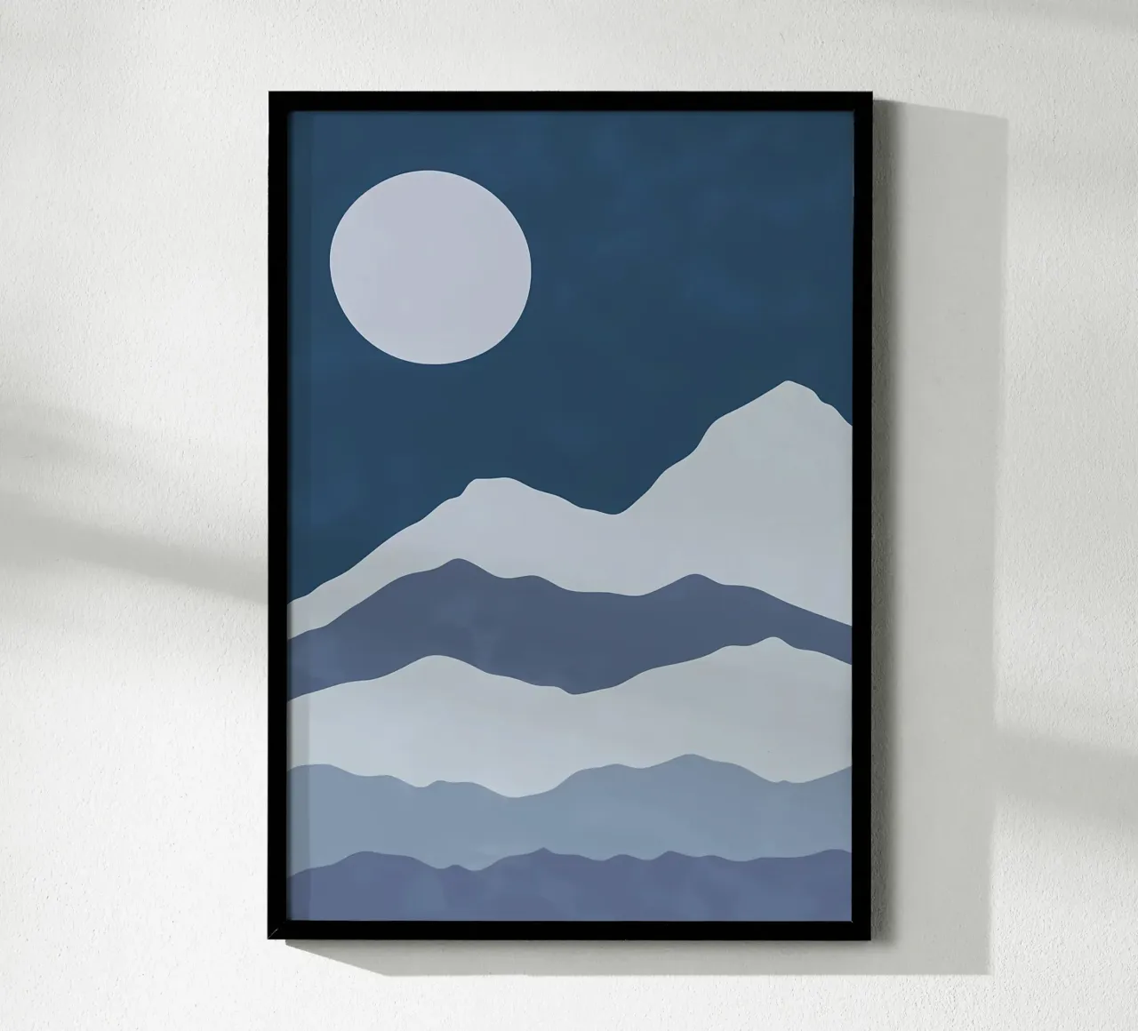 Vue nocturne de la lune Art 3 poster avec cadre en plastique de Bartosz Powalka