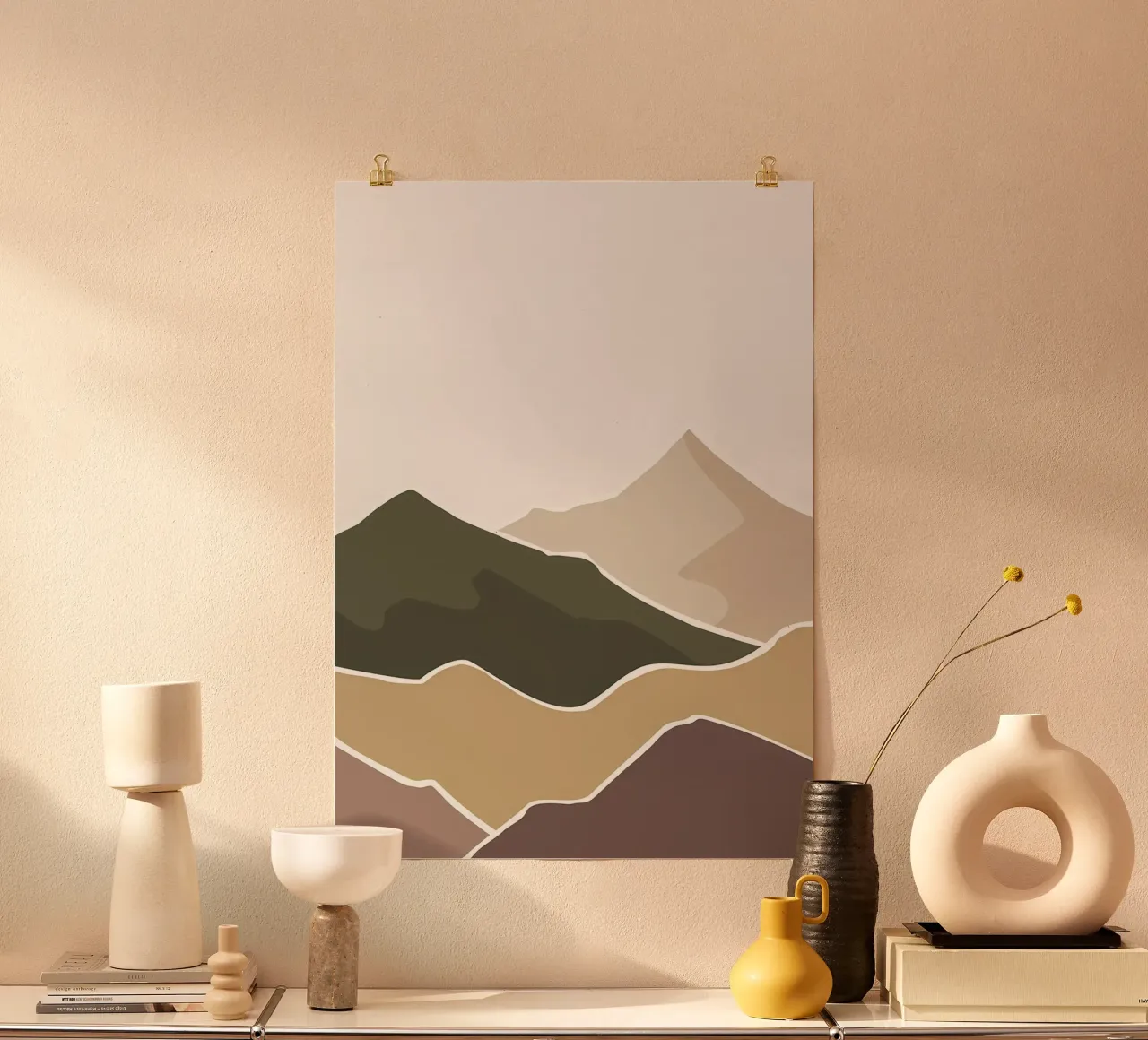 Camionismo escursioni in montagna poster con telaio in legno da Bartosz Powalka