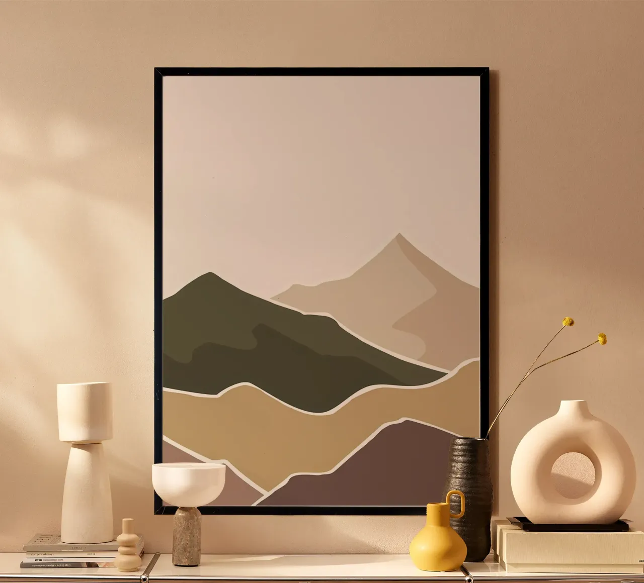 Camionismo escursioni in montagna poster con telaio in legno da Bartosz Powalka