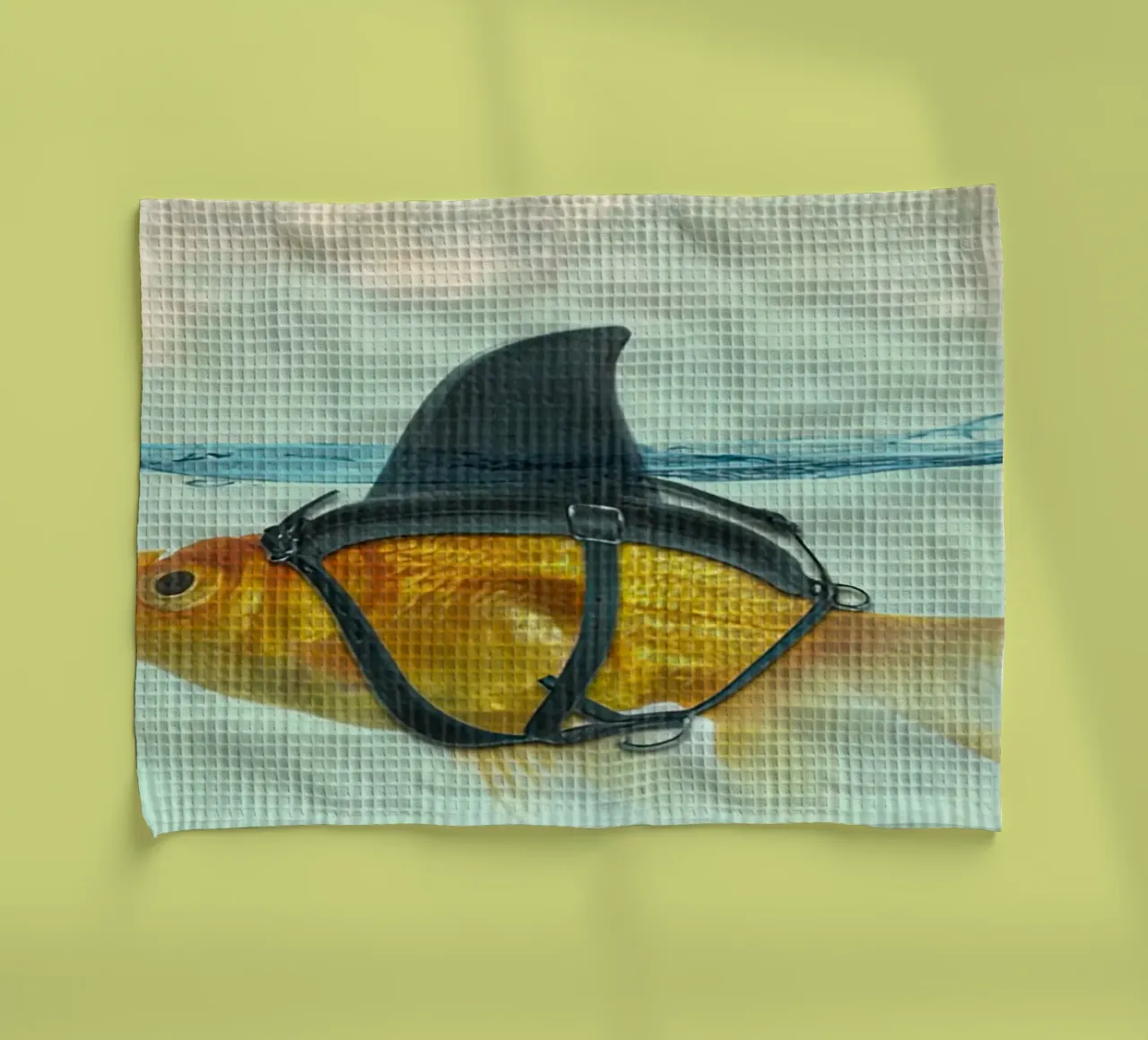 Déguisement brillant, poisson rouge avec un aileron de requin torchon de isokun