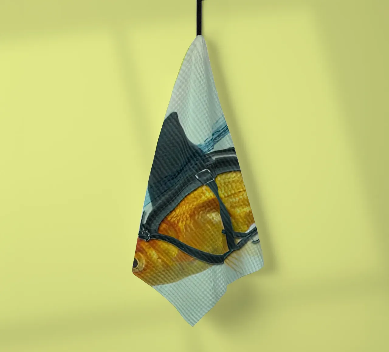 Déguisement brillant, poisson rouge avec un aileron de requin torchon de isokun