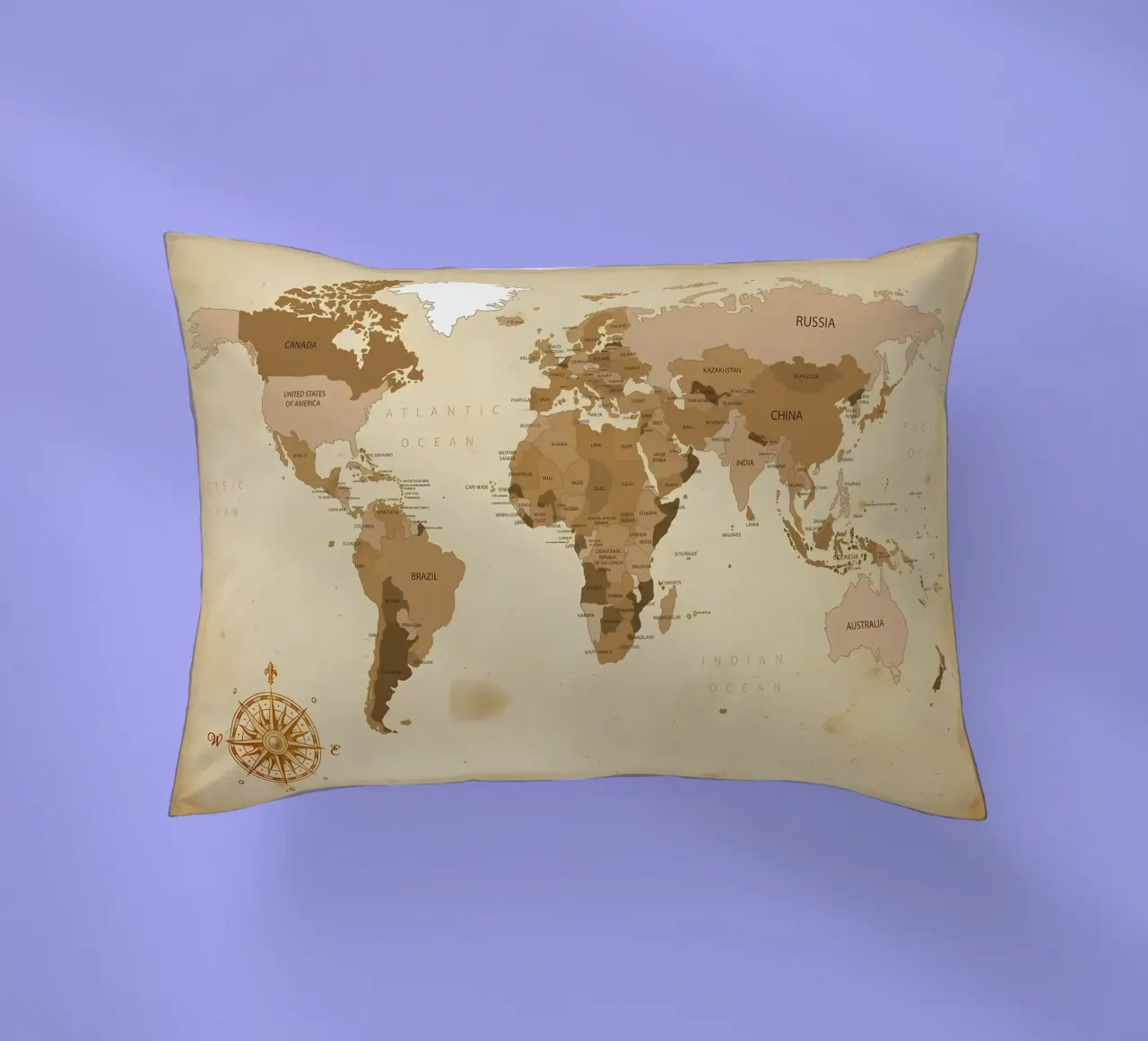 world map decorative cushion by Aiden Garcia