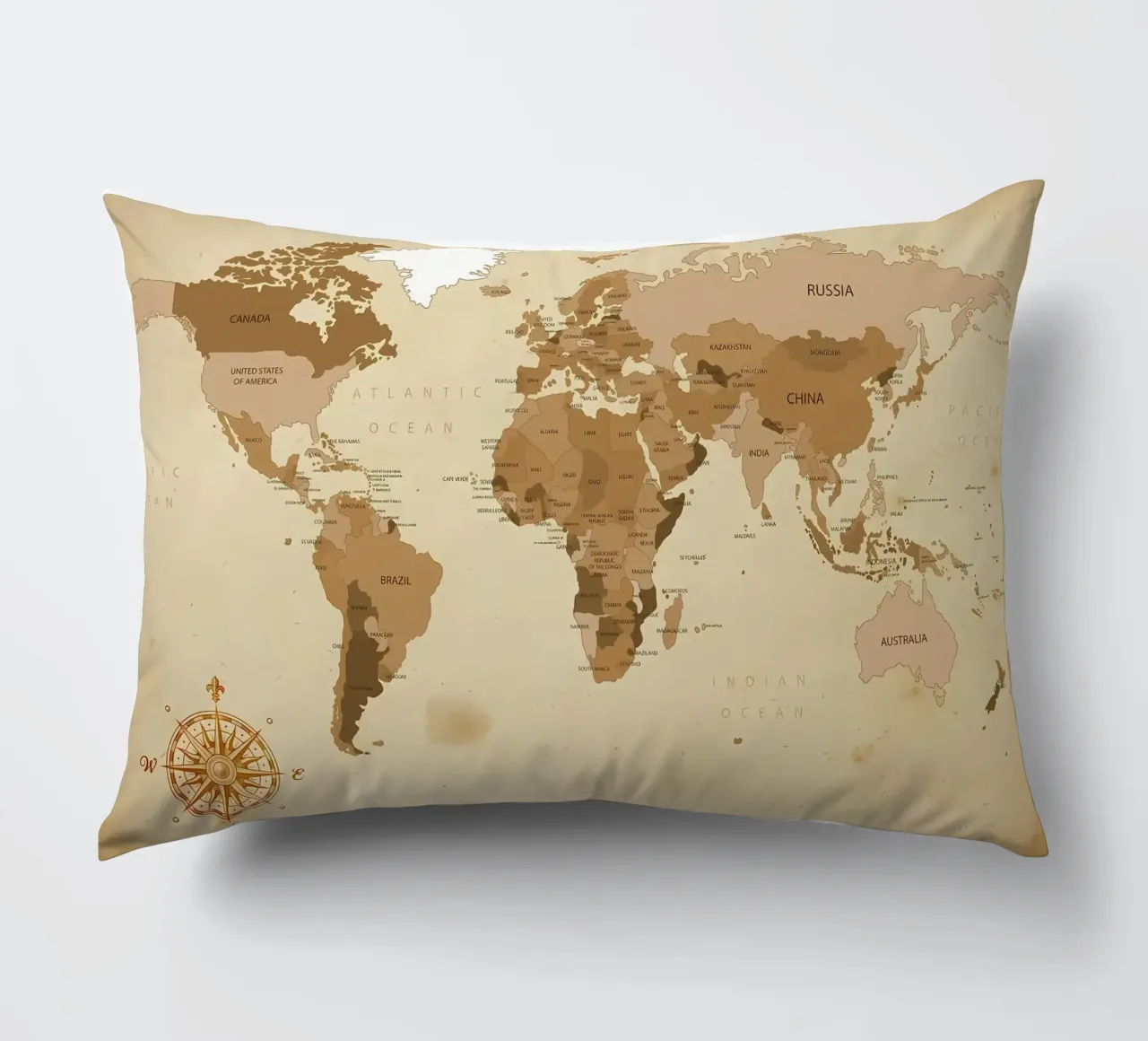 world map decorative cushion by Aiden Garcia