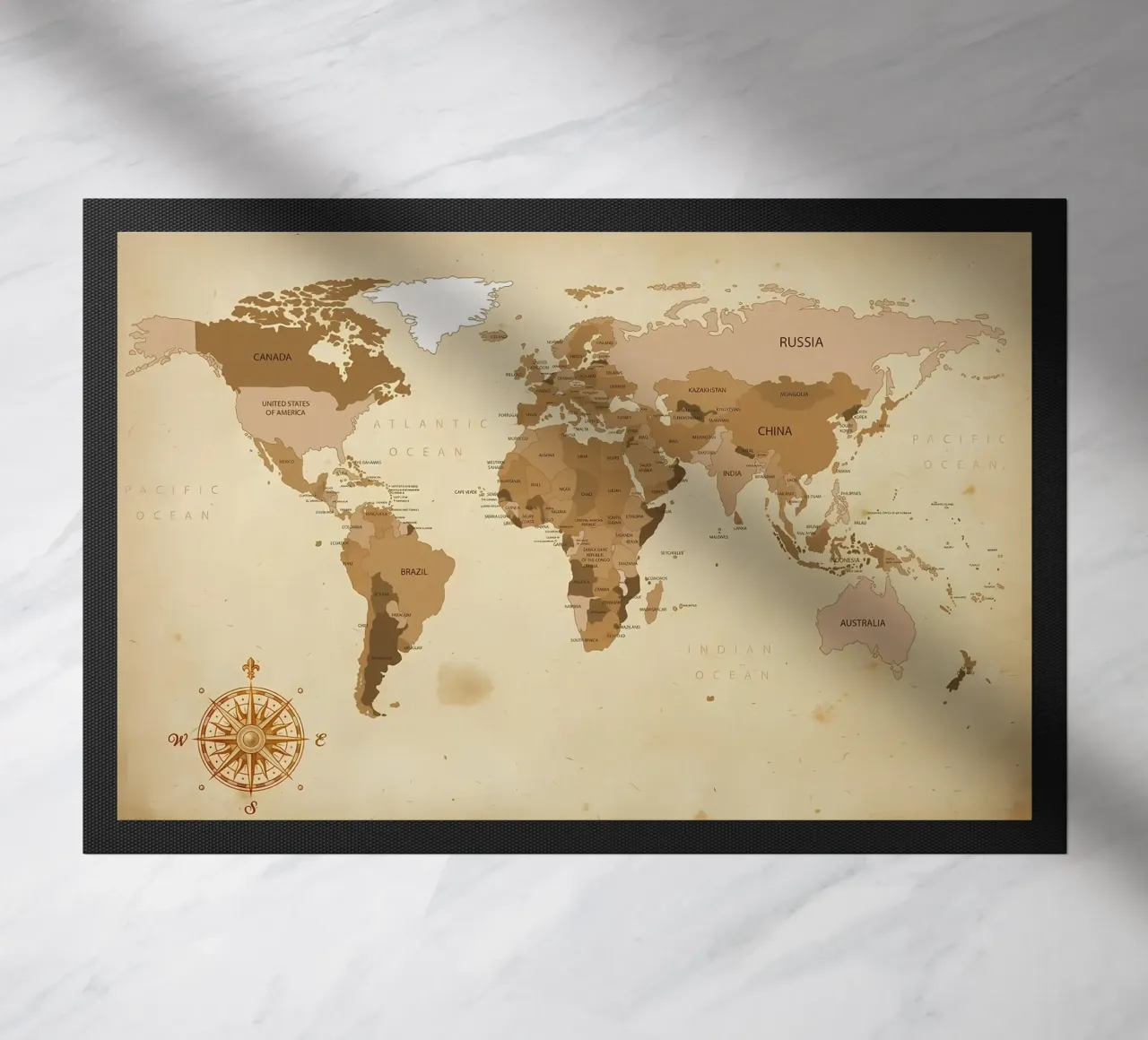 world map doormat by Aiden Garcia