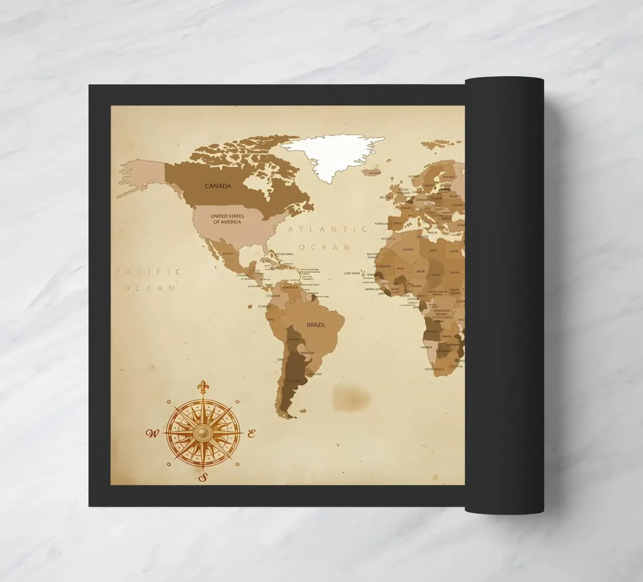 world map doormat by Aiden Garcia